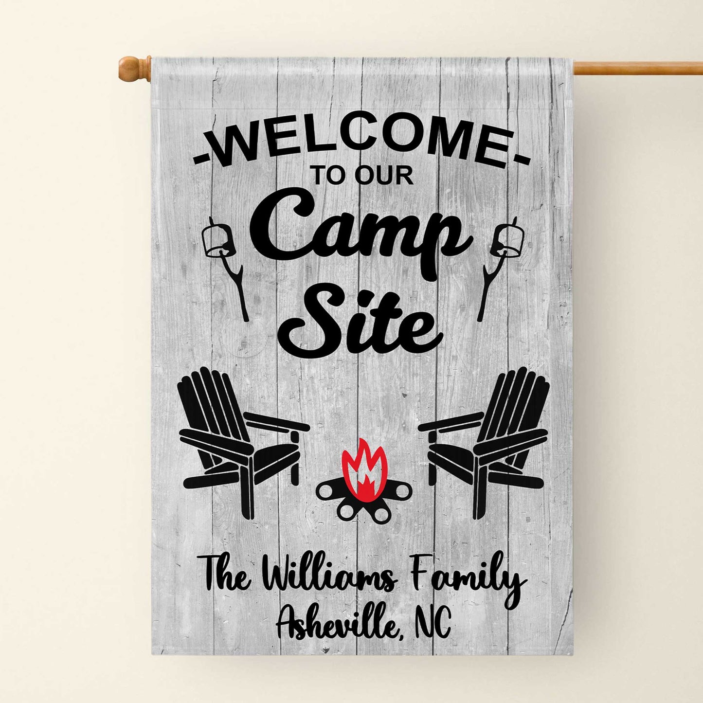 Welcome To Our Camp Site With Campfire and Chairs