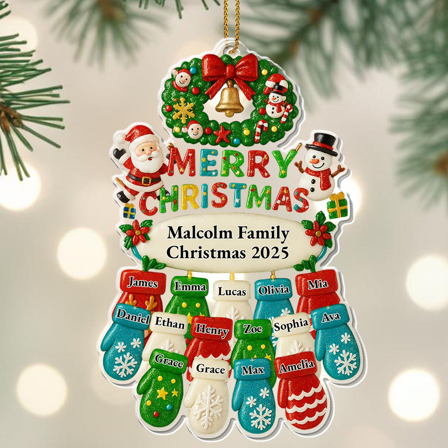 Merry Christmas Family Stockings And Festive Icons