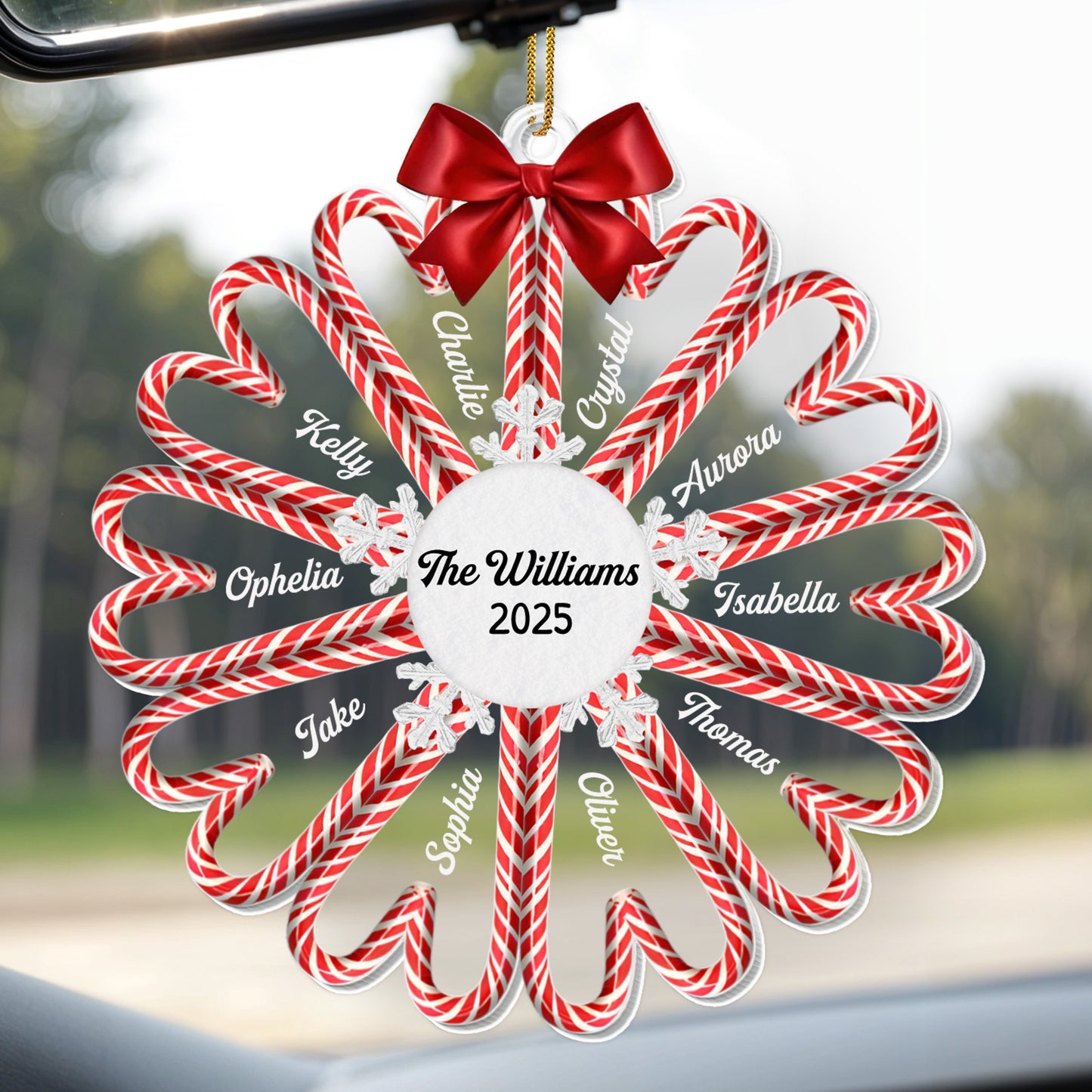 Seasonal Greetings With Candy Canes And Bow