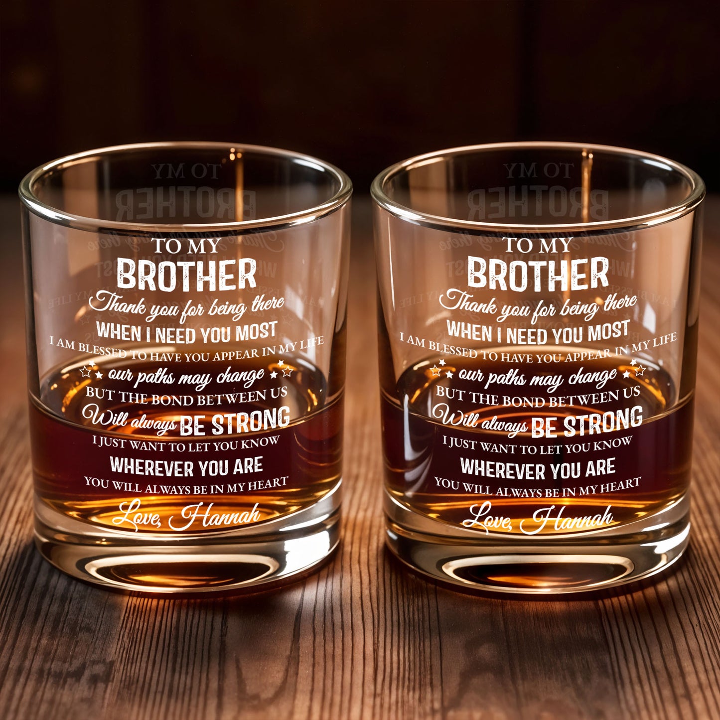 To My Brother, Thank You For Being There, Text Design