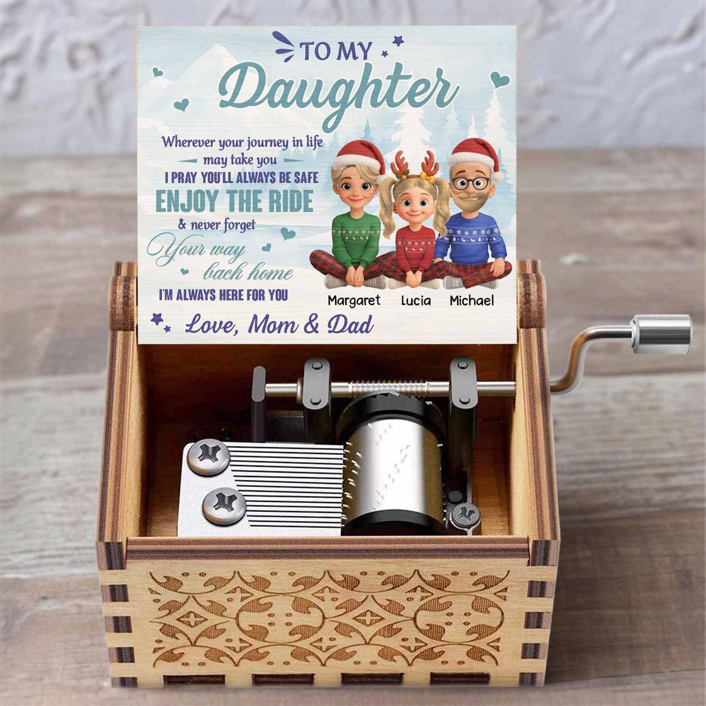 To My Daughter, Enjoy The Ride, Family, Santa Hats