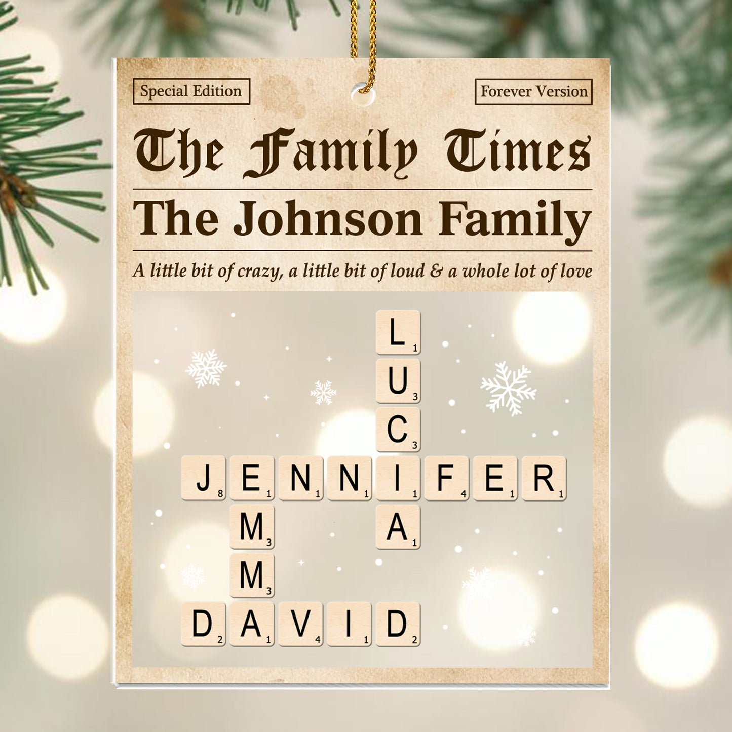 A Little Bit of Crazy & A Whole Lot of Love, Snowflakes, Scrabble Letters