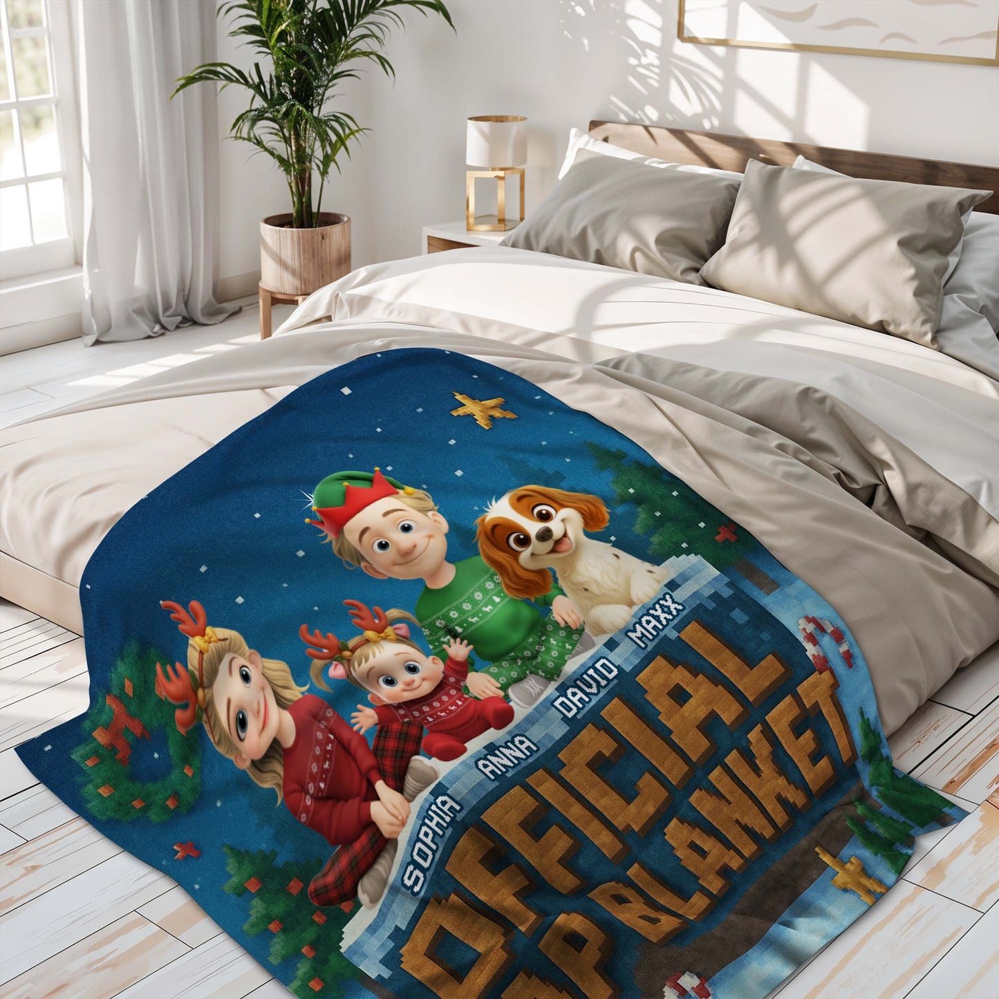 Official Nap Blanket With Cartoon Characters And Dog