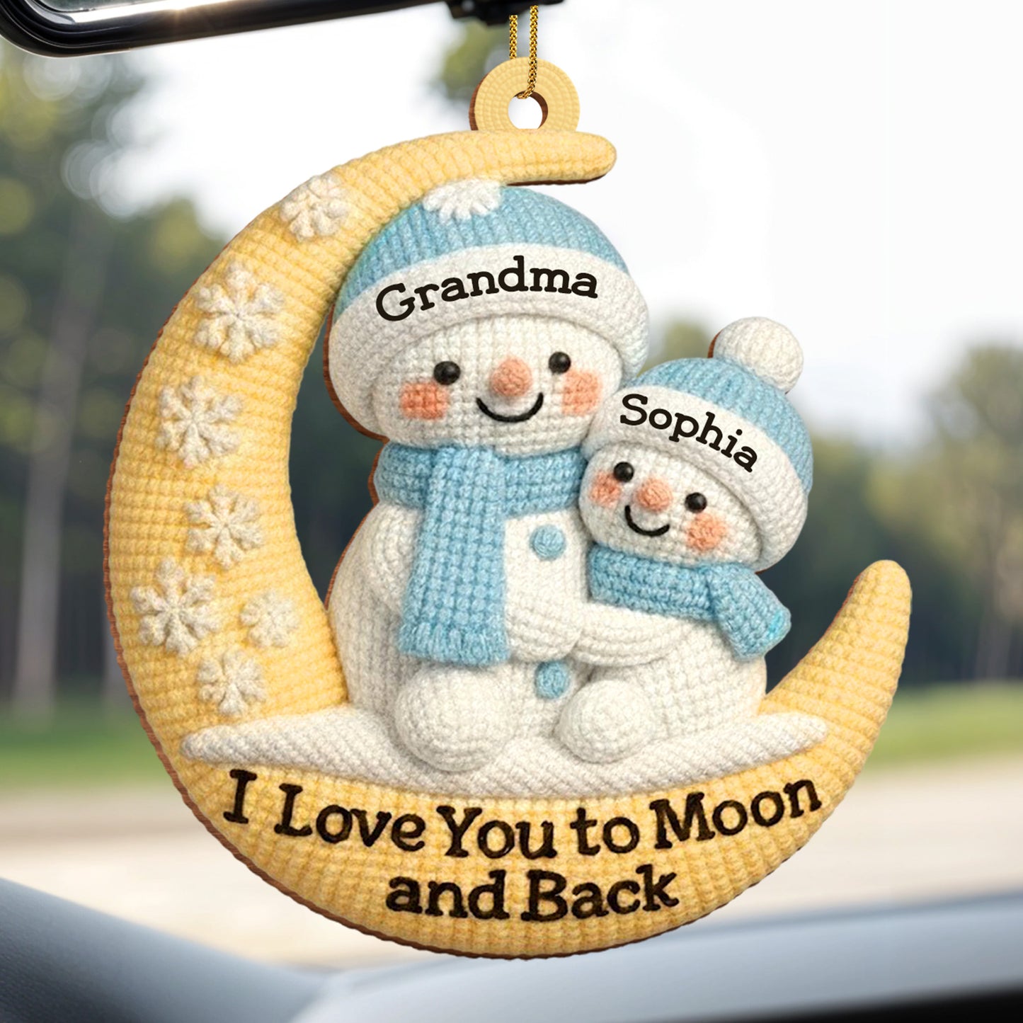 I Love You To Moon And Back Snowmen On Moon Ornament