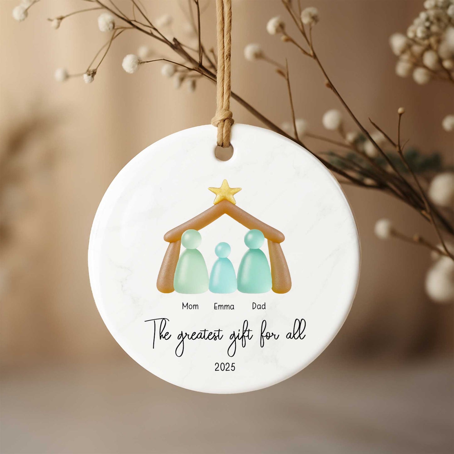 The Greatest Gift For All With Family Figures And Star