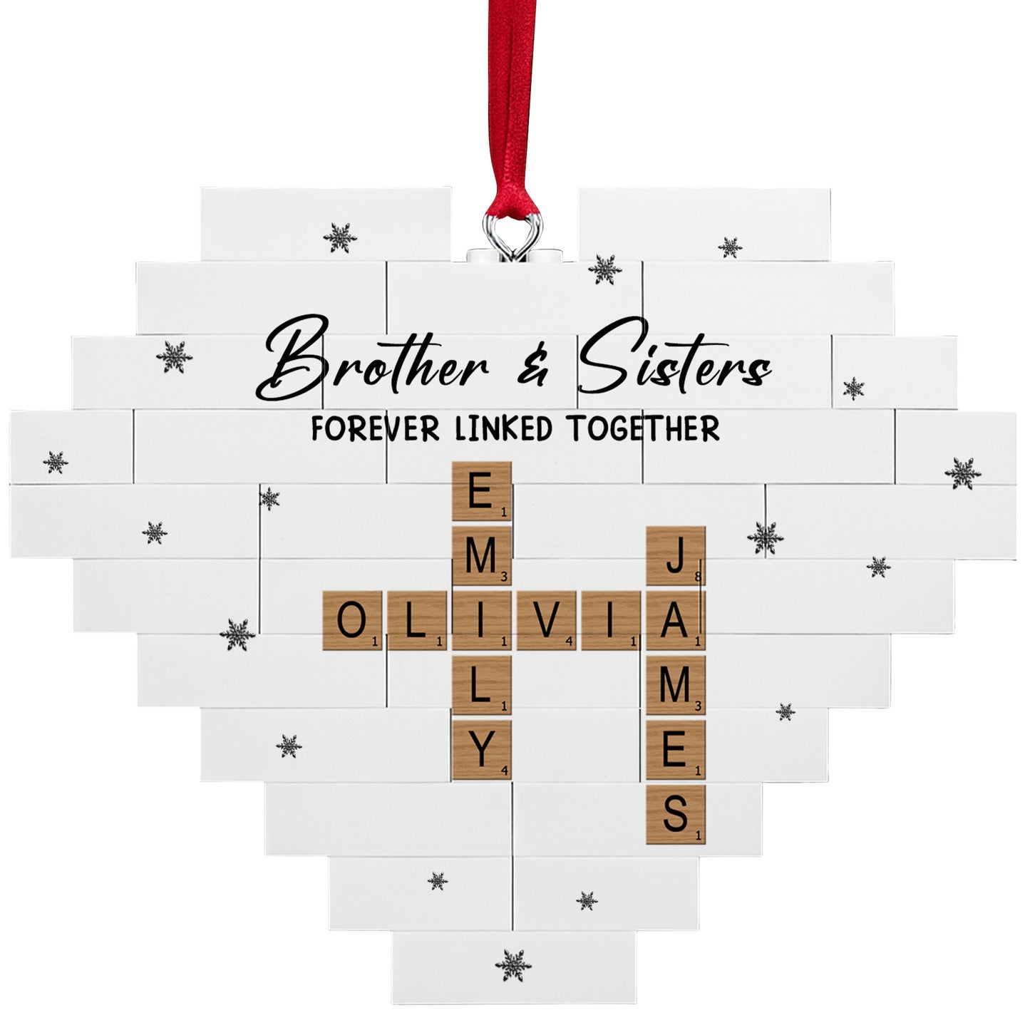 Brother & Sisters Forever Linked Together Heart Puzzle