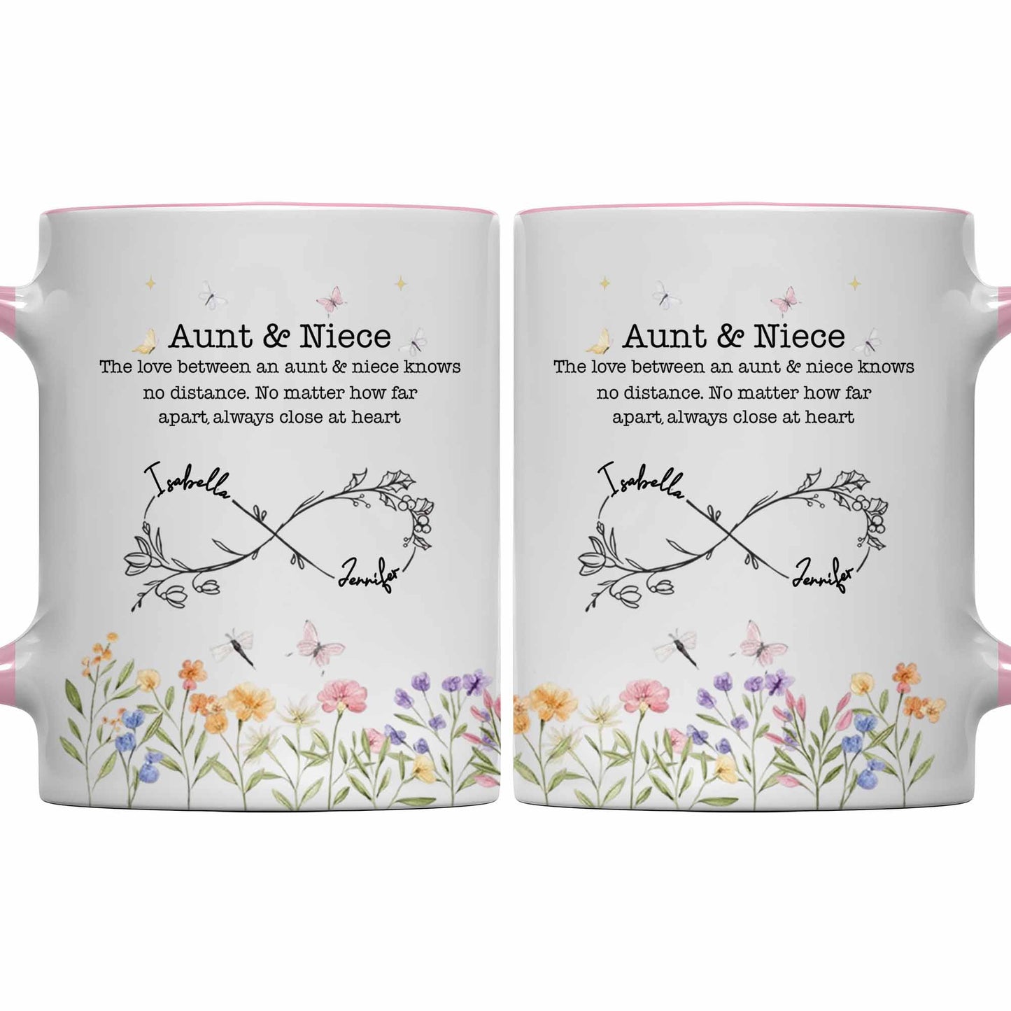 Love Between Aunt & Niece, Flowers And Butterflies