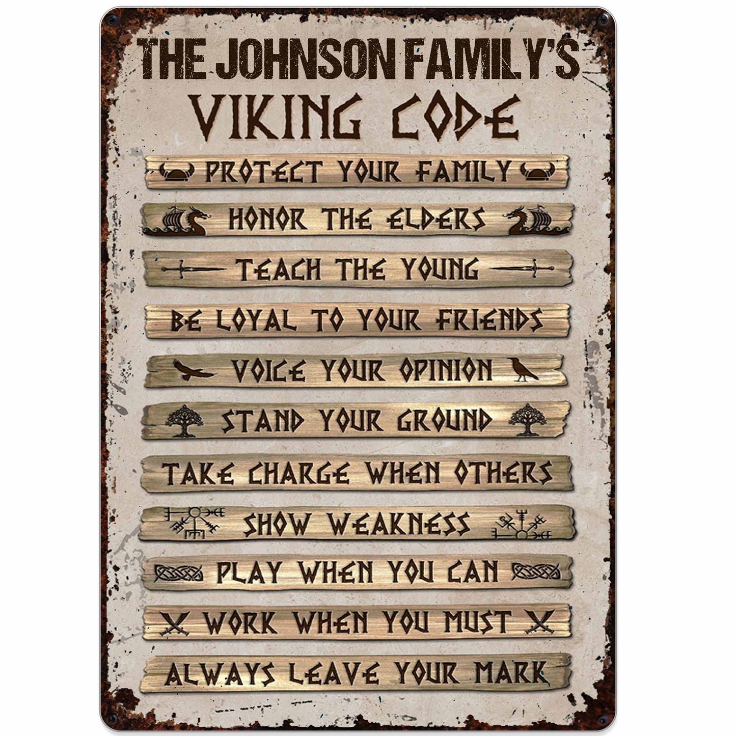 Our Family Viking Code With Longship And Rune Symbols