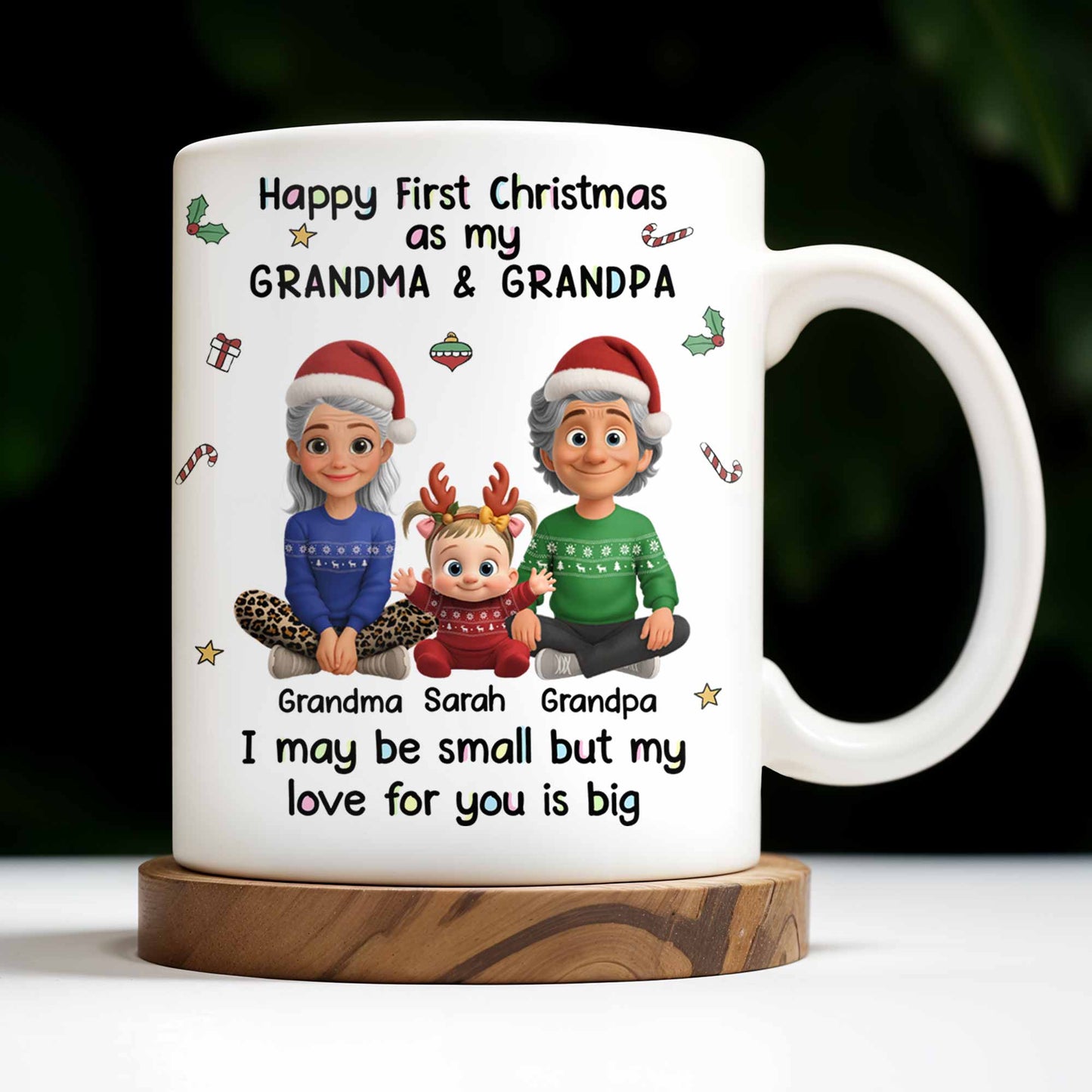 Happy First Christmas As My Grandma & Grandpa Mug