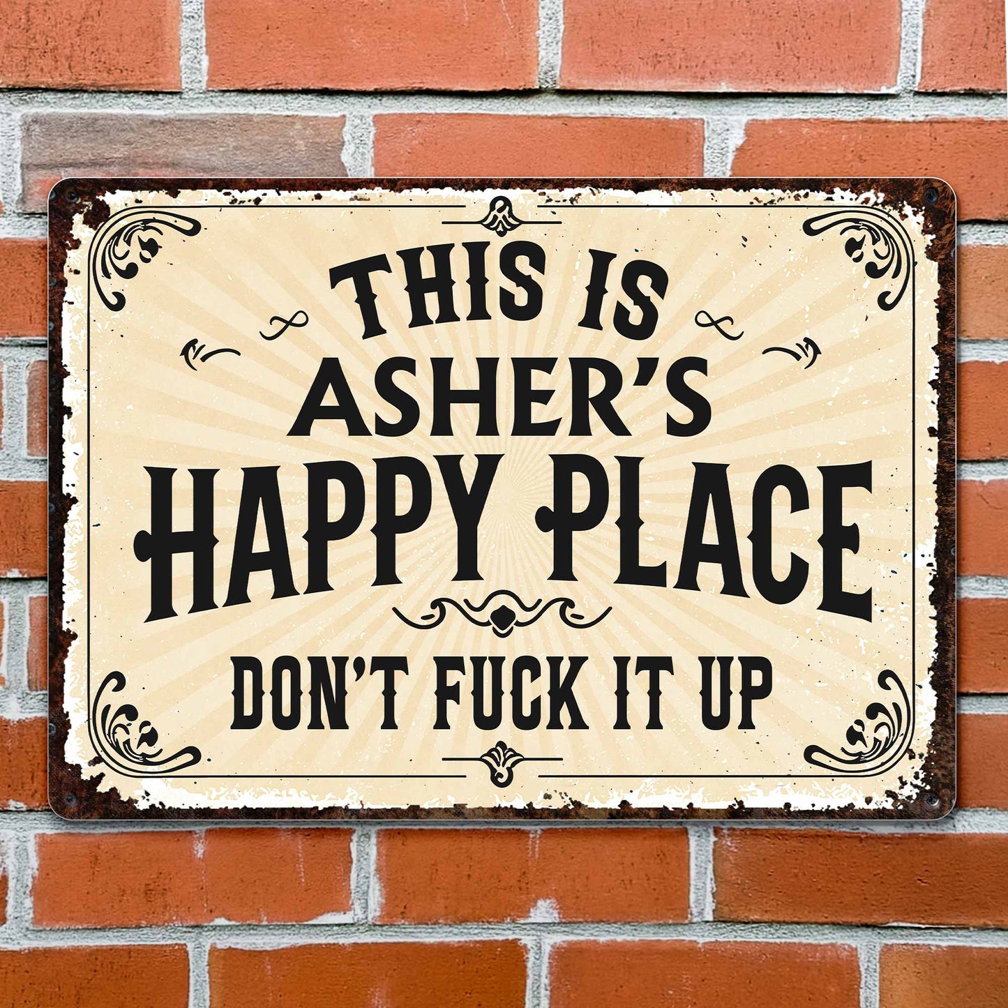 This Is My Happy Place Vintage Style Metal Sign - Personalized Metal Sign - FAM847_MSIGN