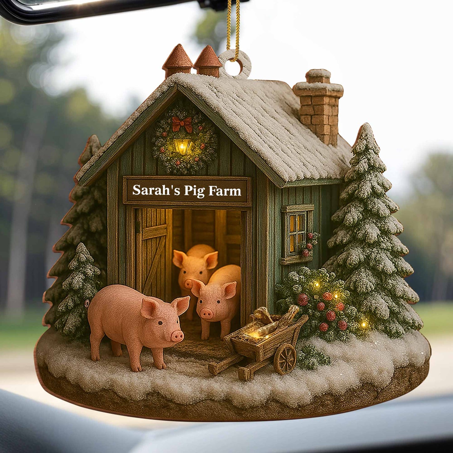 Cozy Farmhouse Christmas With Pigs And Snow