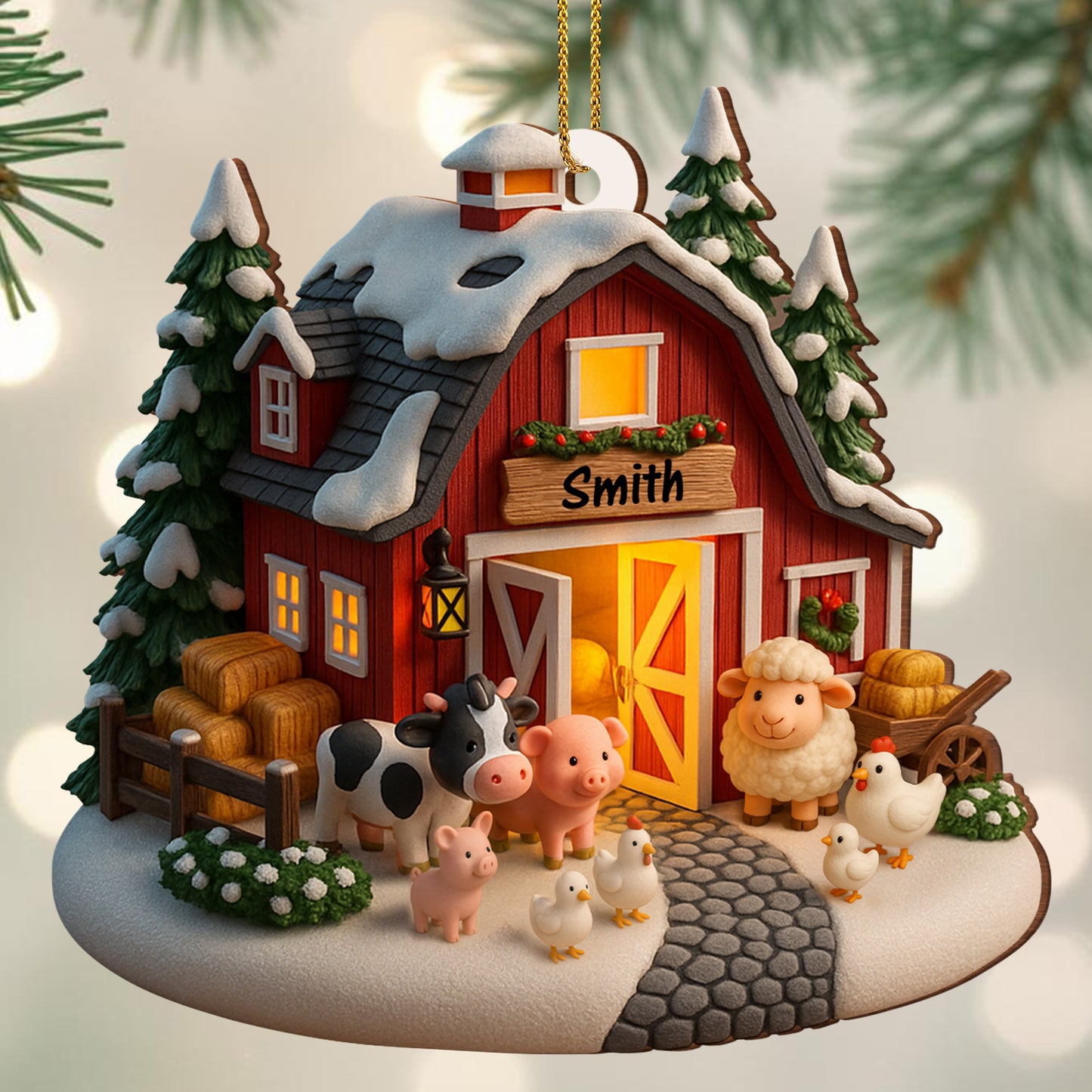 Create Your Own Winter Farmhouse Scene With Family Name