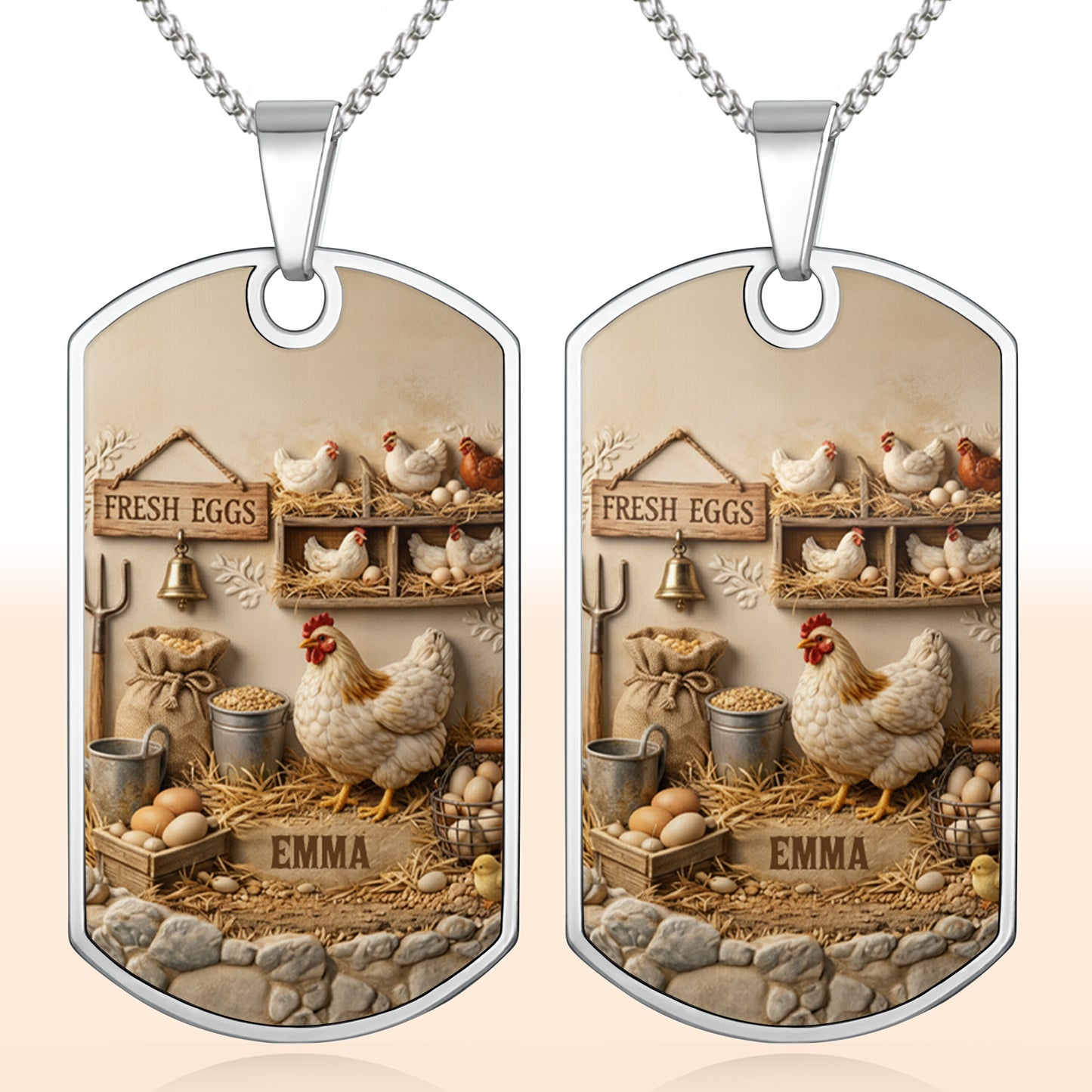 Fresh Eggs Rustic Farmhouse Coop With Chickens And Eggs