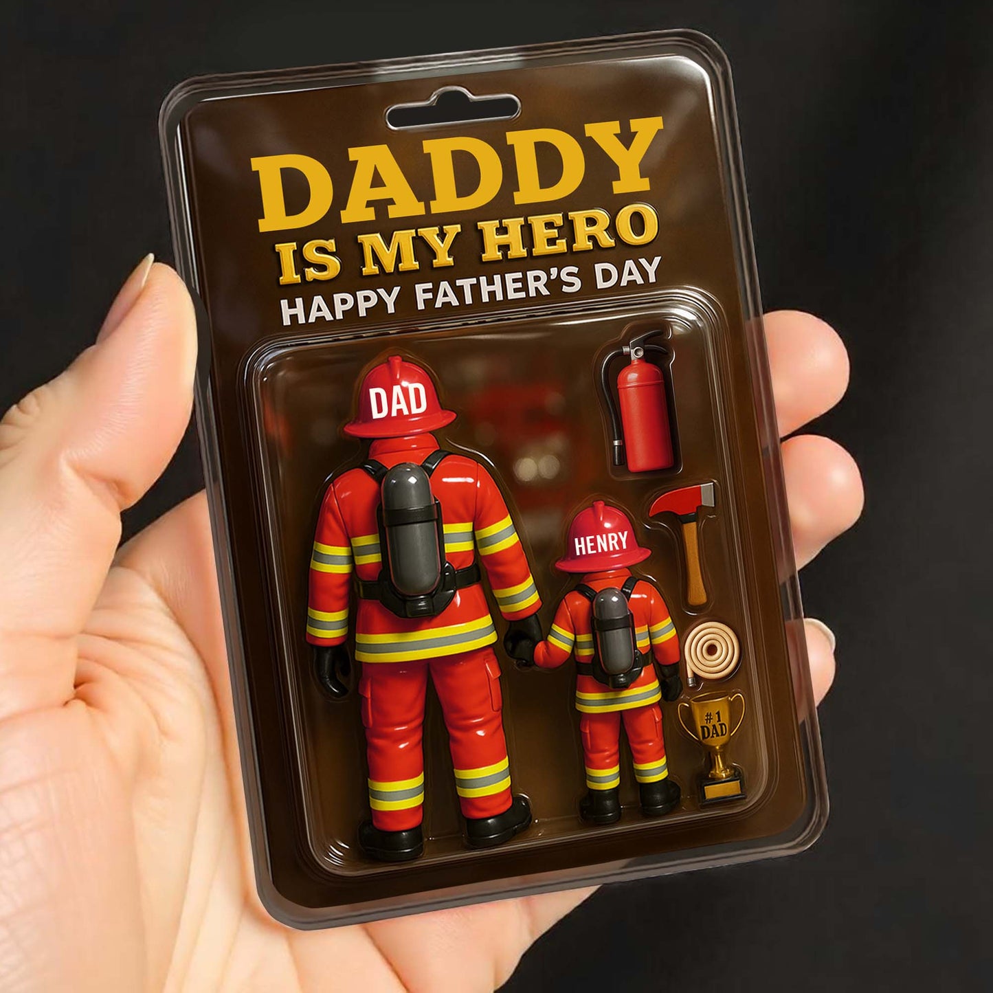 Daddy Is My Hero, Happy Father's Day, Firefighter Figures And Equipment
