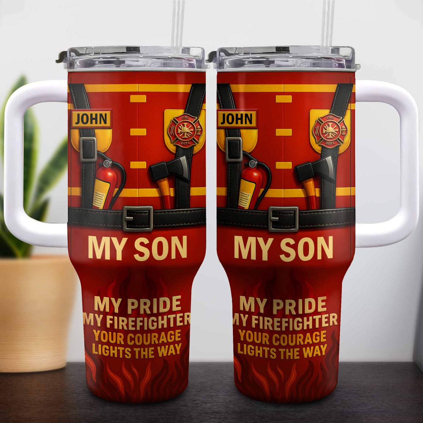 My Son My Pride Your Courage Lights The Way Firefighter Gear