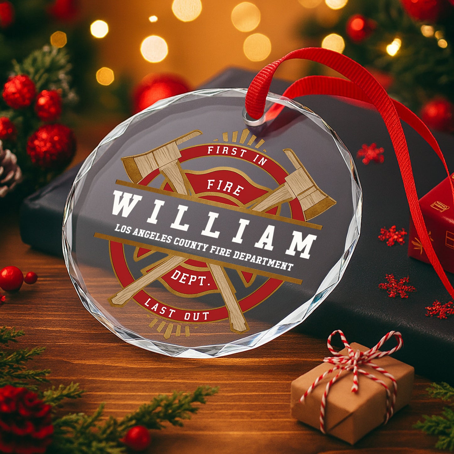 First In Fire Last Out Firefighter Tools Emblem