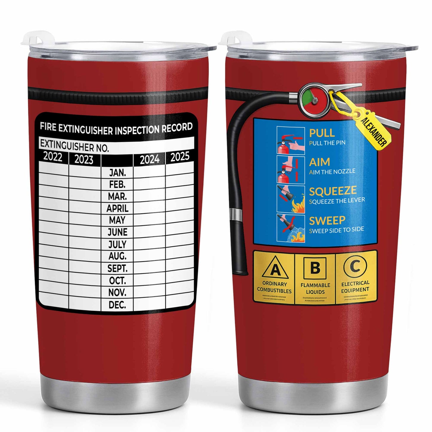 Fire Extinguisher Inspection Record Tumbler