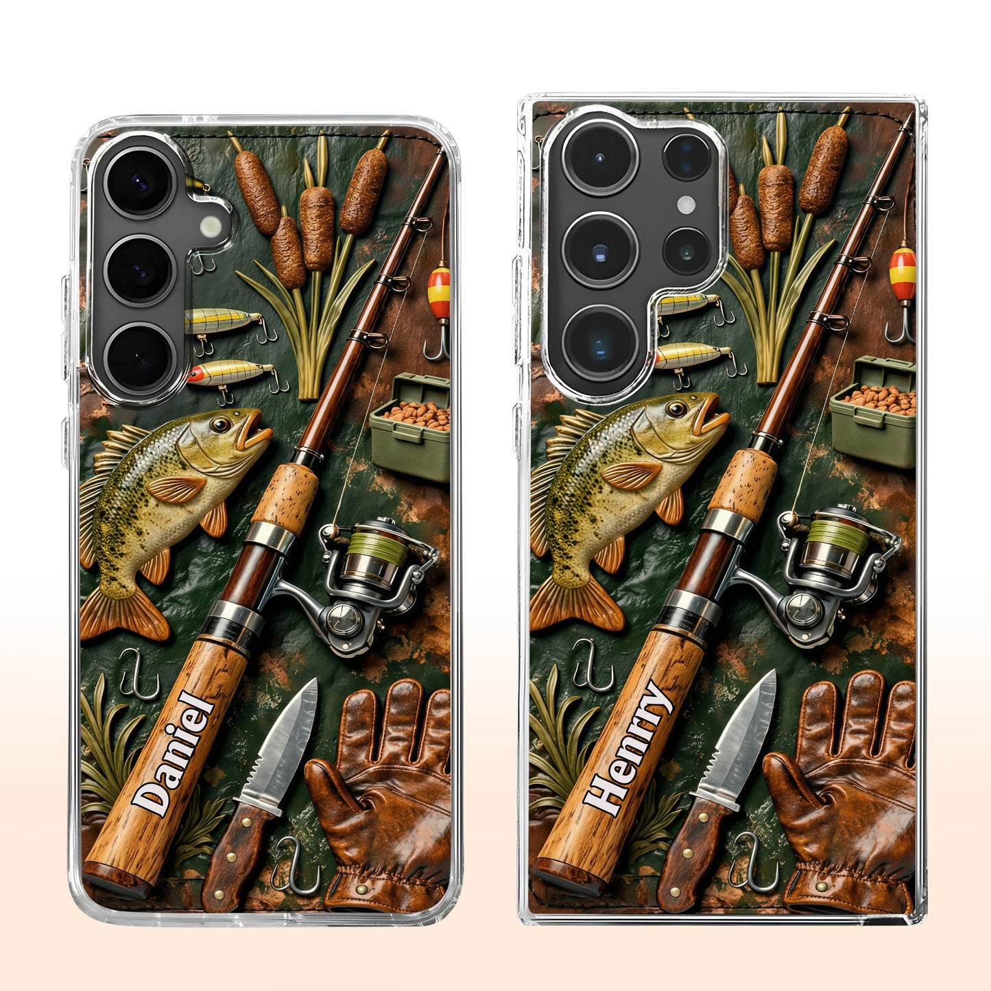 A Perfect Day Fishing Rod and Bass Fish Design