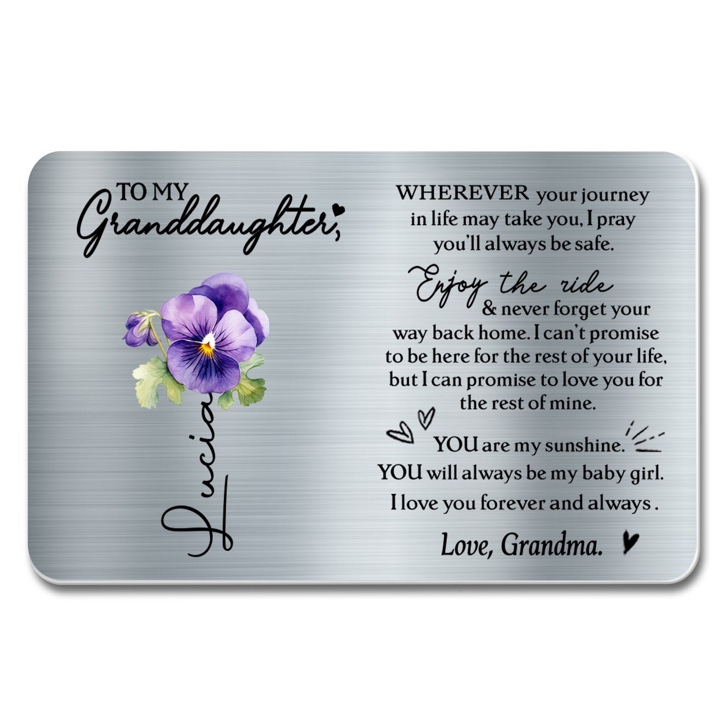 Wherever Your Journey Takes You, Pansy Flower Love Message