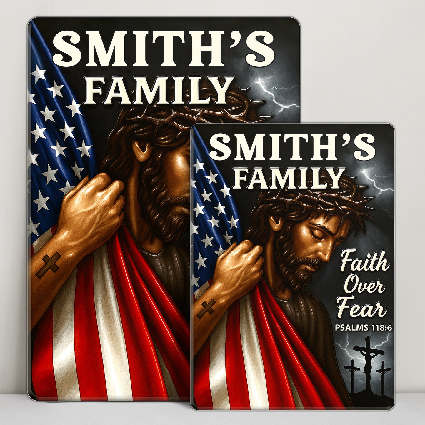 Faith Over Fear, Psalms 118:6, Jesus And American Flag