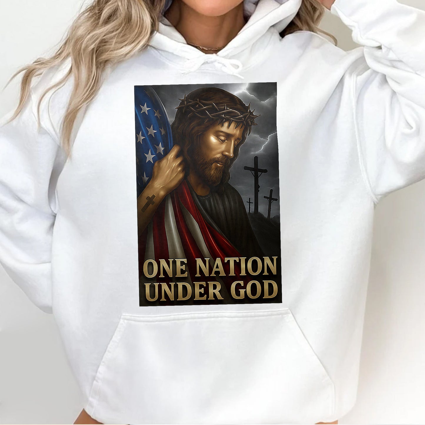 One Nation Under God, Jesus and American Flag