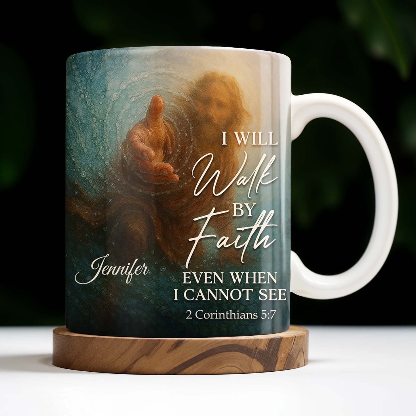 I Will Walk By Faith Even When I Cannot See, Hand Pointing And Religious Figure