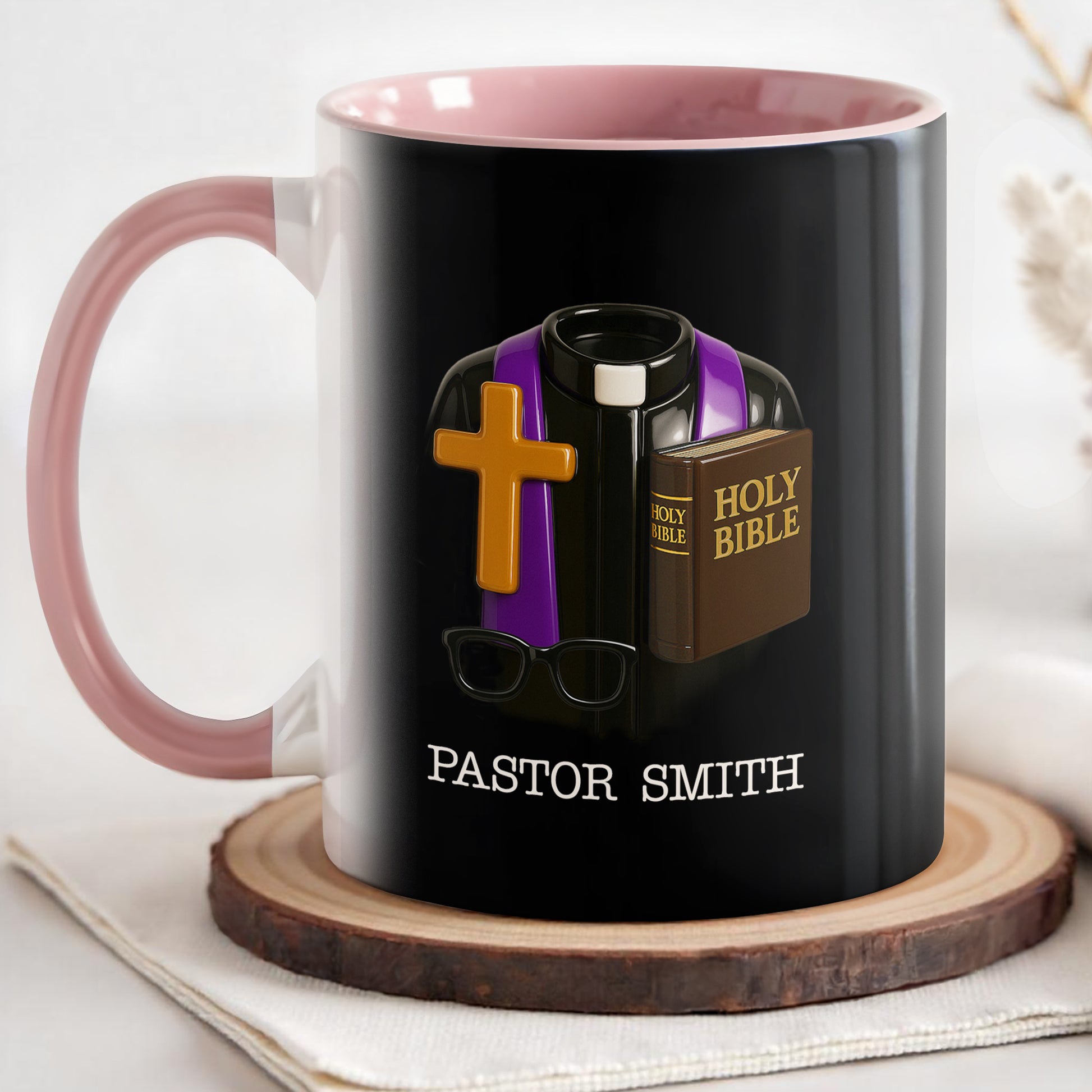 Pastor Smith, Cross, Holy Bible and Glasses