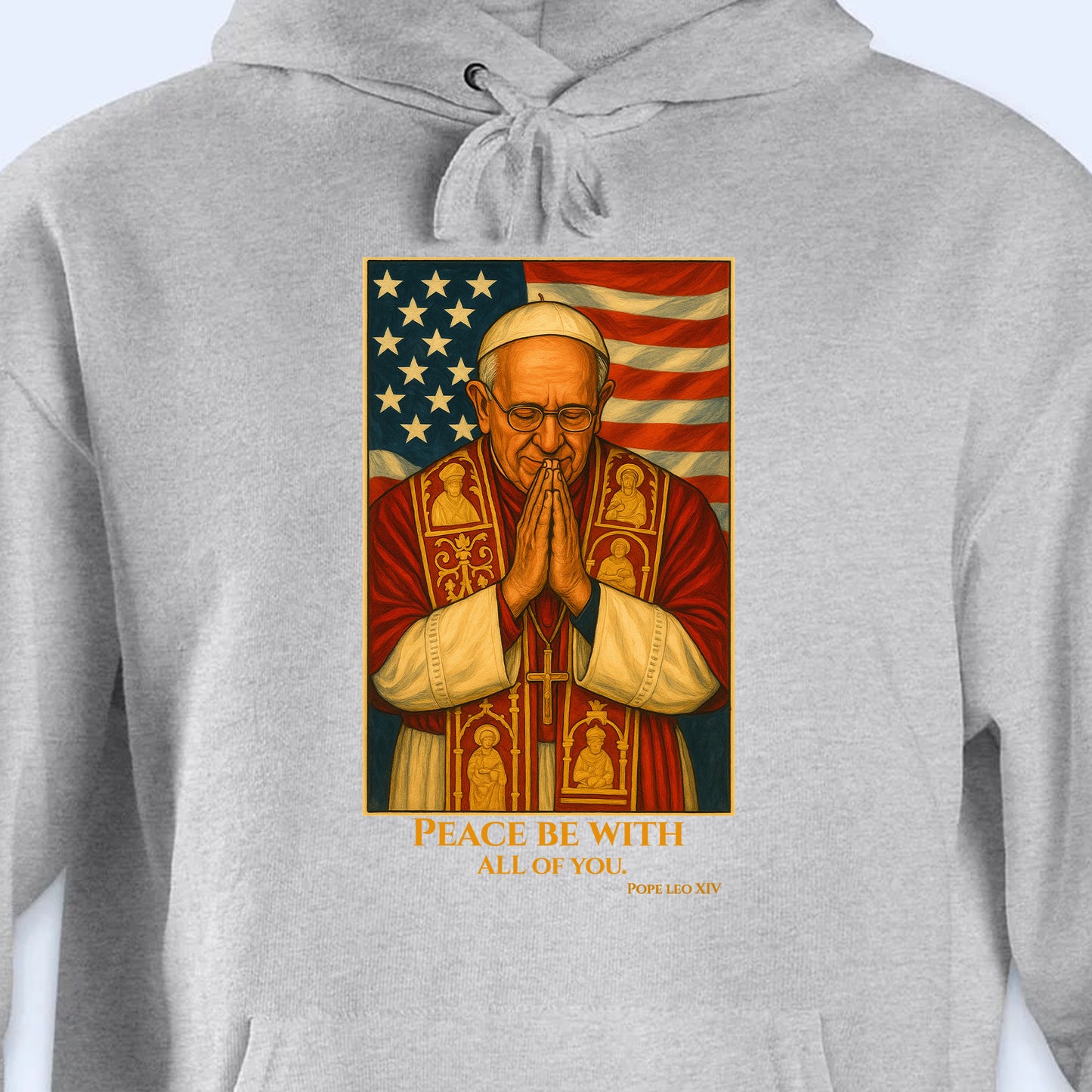 Peace Be With All Of You, Pope With American Flag