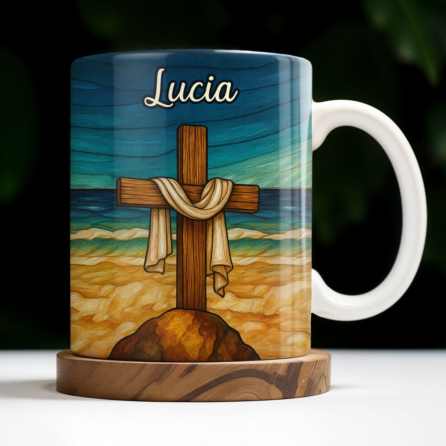 Beautifully Illustrated Cross Draped With Cloth