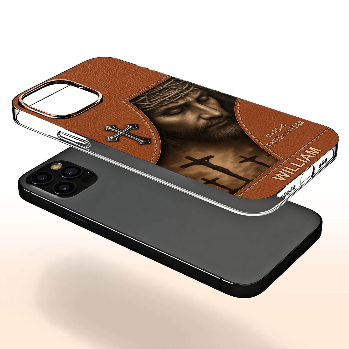 Faith Over Fear With Cross And Jesus