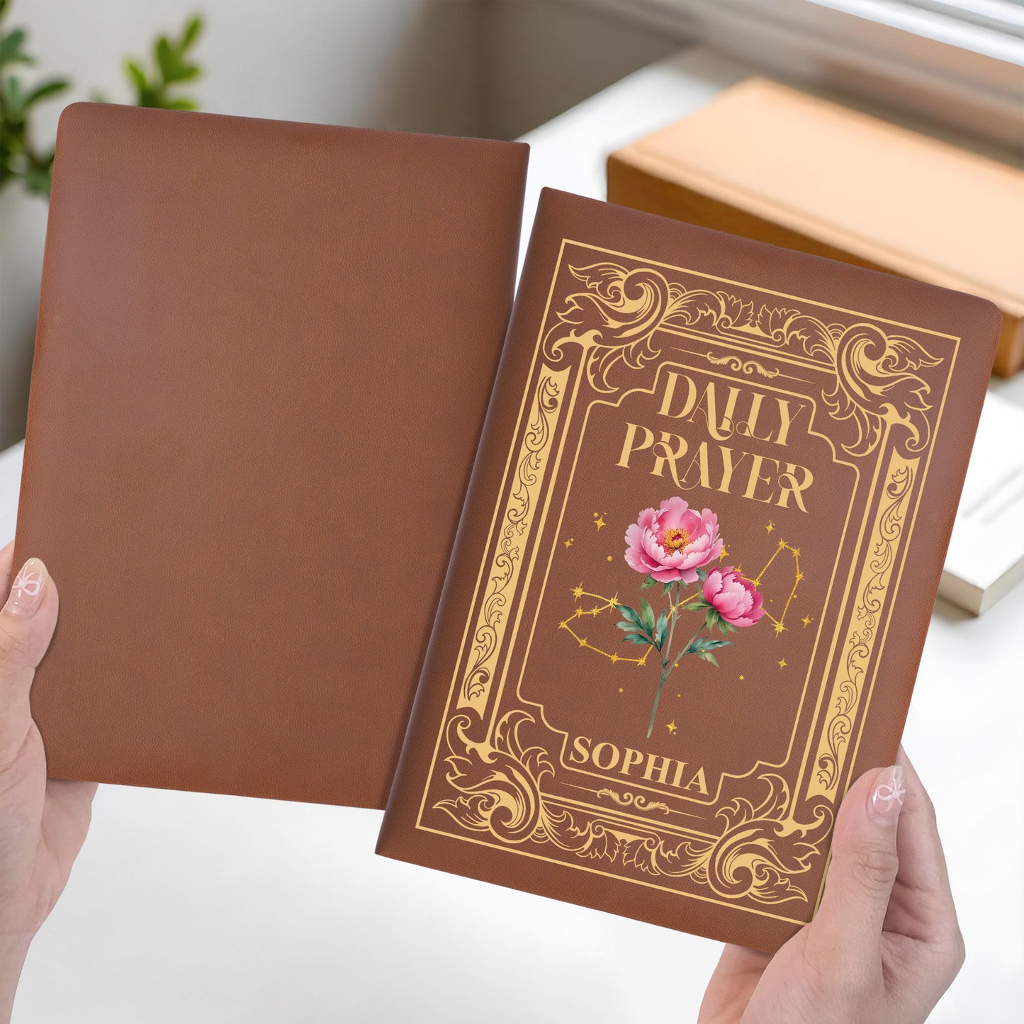 Daily Prayer Embossed With Flowers And Constellations