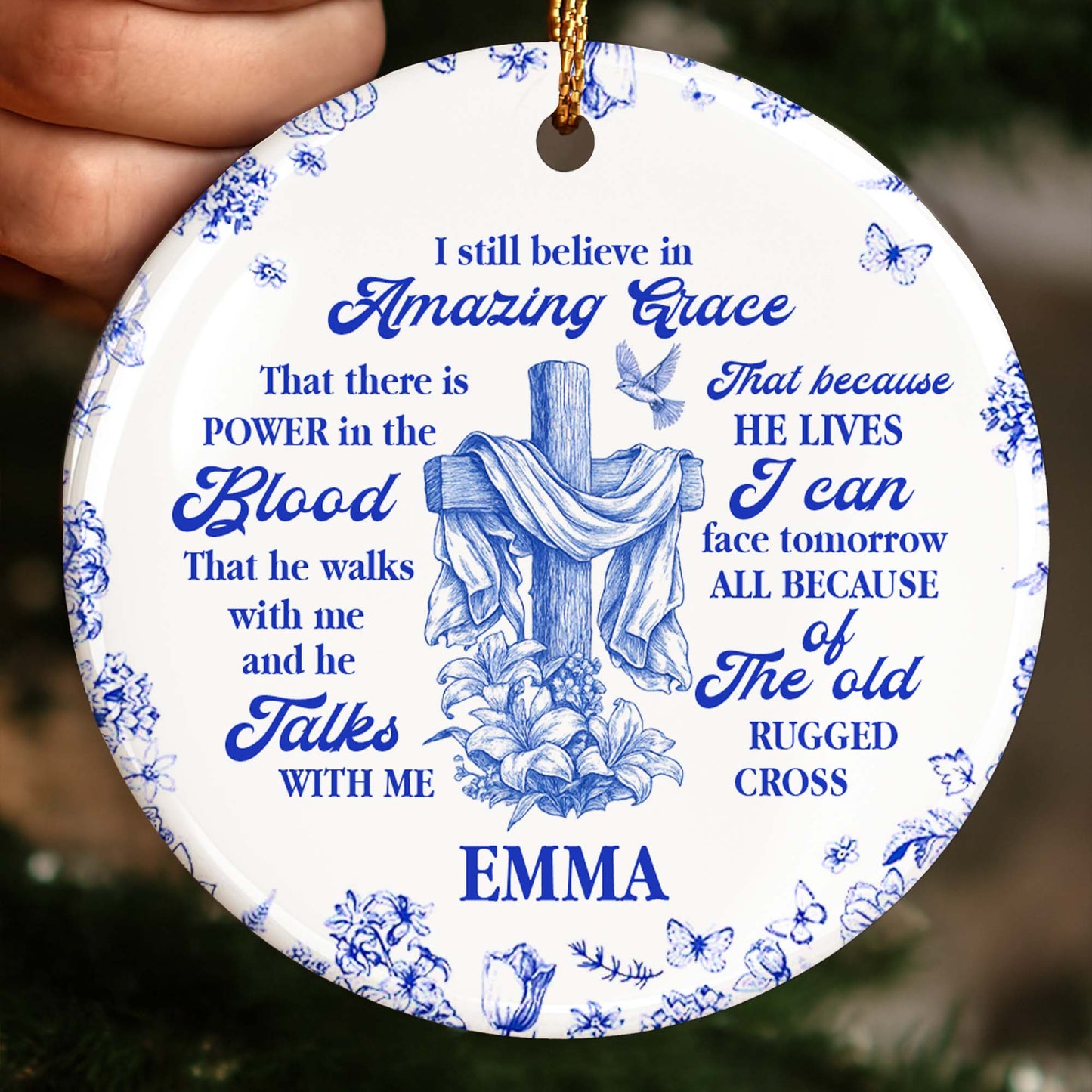 I Still Believe In Amazing Grace, Old Rugged Cross Ornament