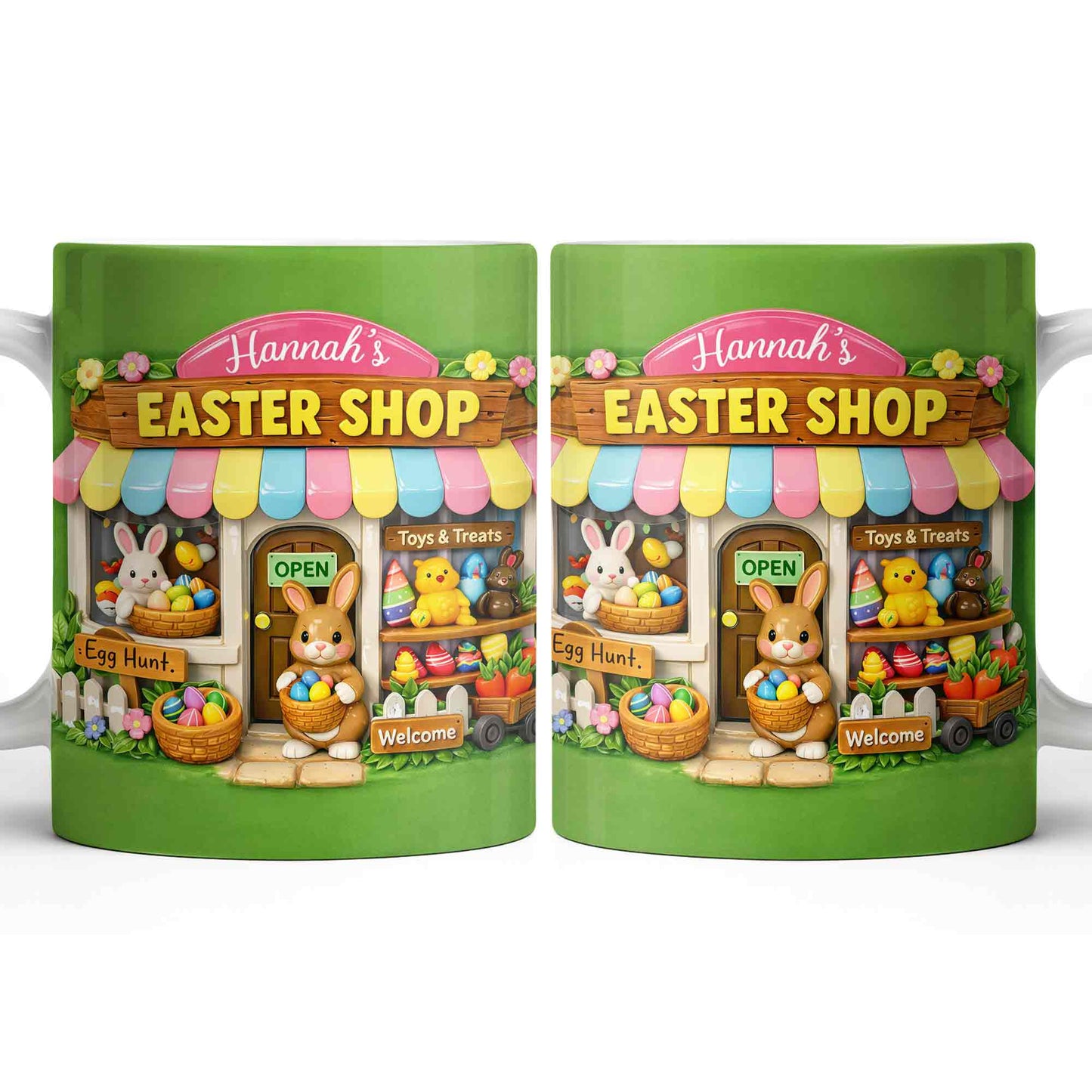 Easter Shop Egg Hunt With Bunnies And Chicks Design