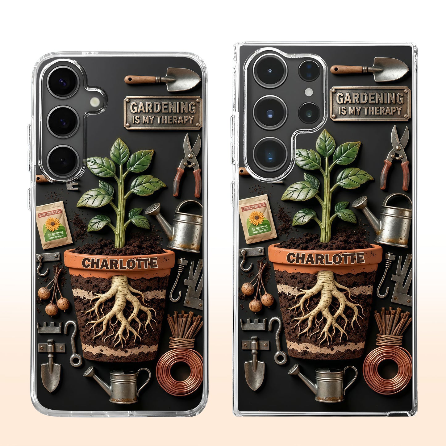 Gardening Is My Therapy Personalized Plant And Garden Tools Design - Personalized Clear Phone Case - GAR037_PHC