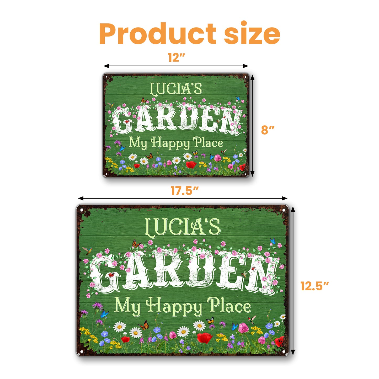 My Happy Place Garden Sign with Flowers and Butterflies