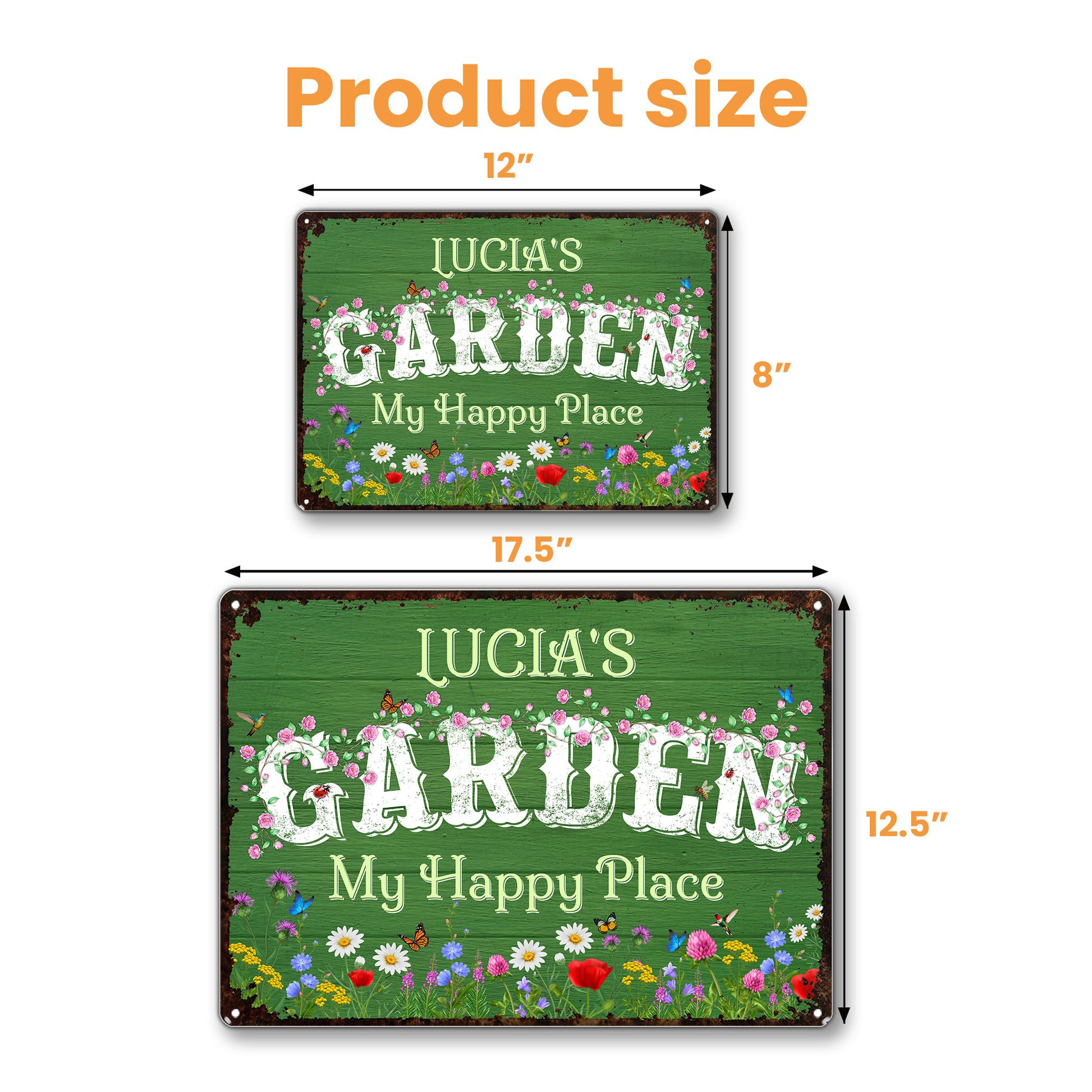 My Happy Place Garden Sign with Flowers and Butterflies