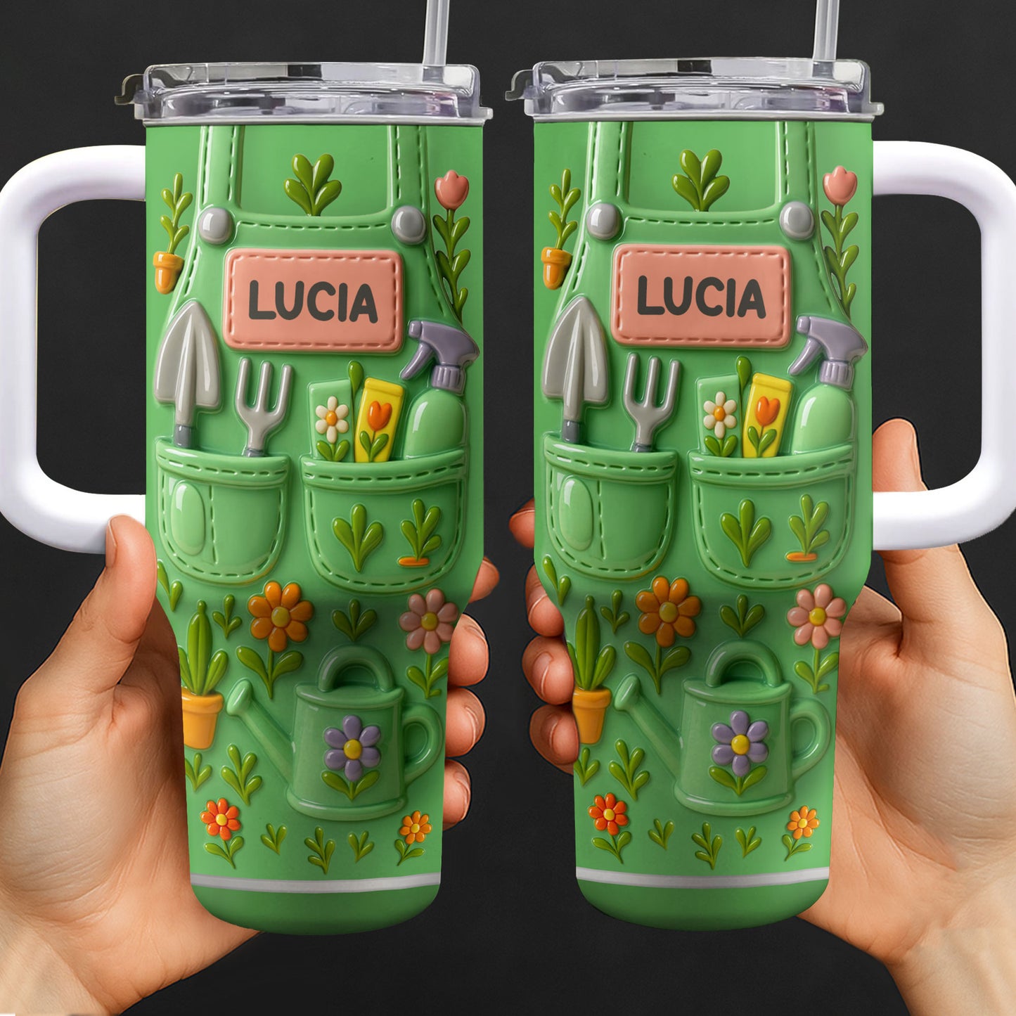 To Lucia, Gardening Tools and Flowers