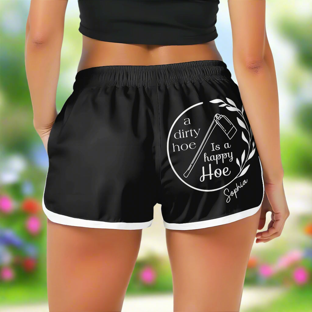 A Dirty Hoe Is A Happy Hoe - Personalized Women's Beach Shorts - GARD011_WEBES
