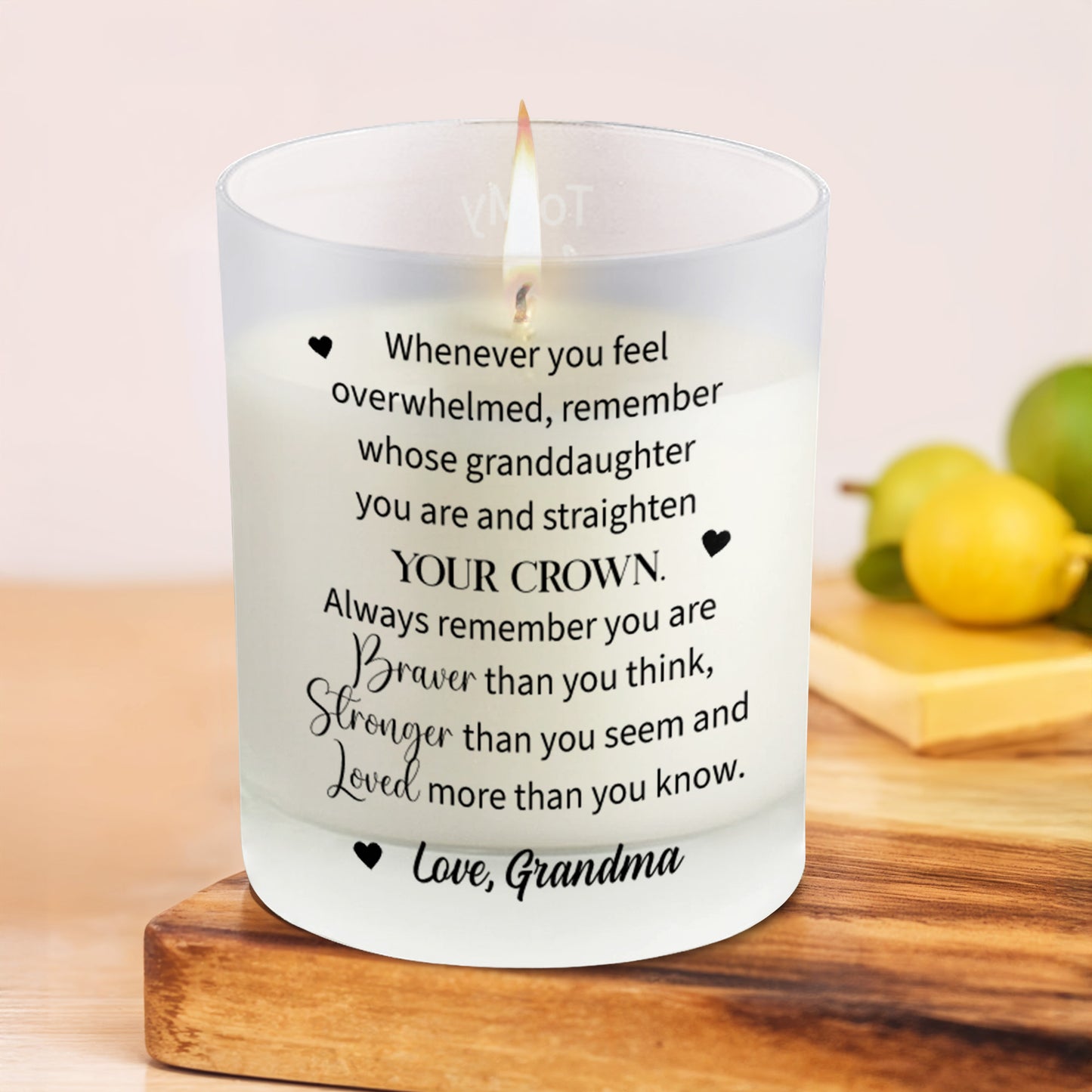 Braver And Stronger Granddaughter Love Message With Hearts And Flowers