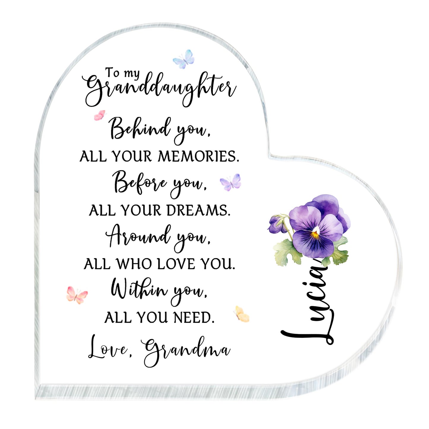 Love Message To Granddaughter With Pansy Flower