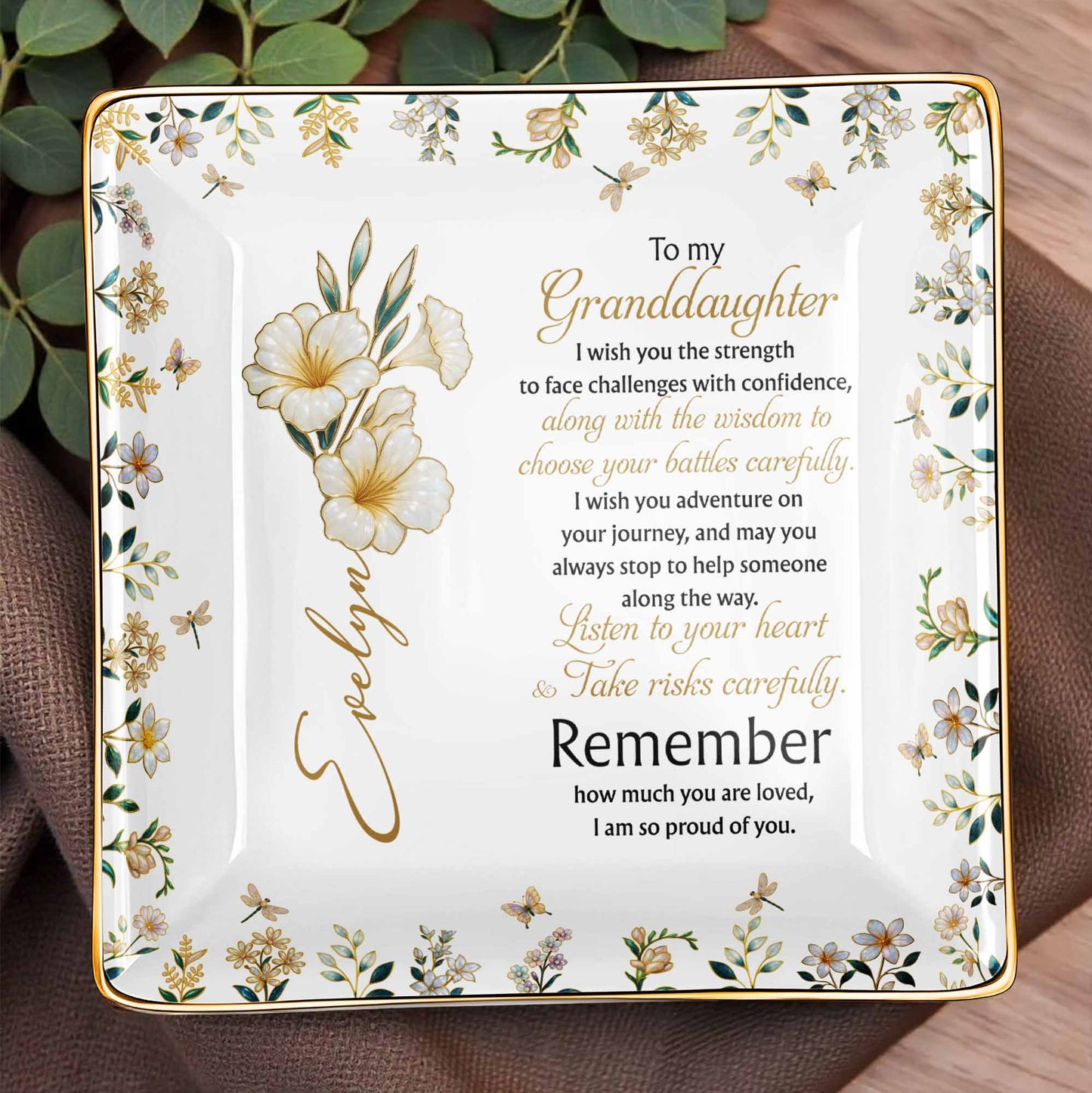 To My Granddaughter Strength and Wisdom With Flowers