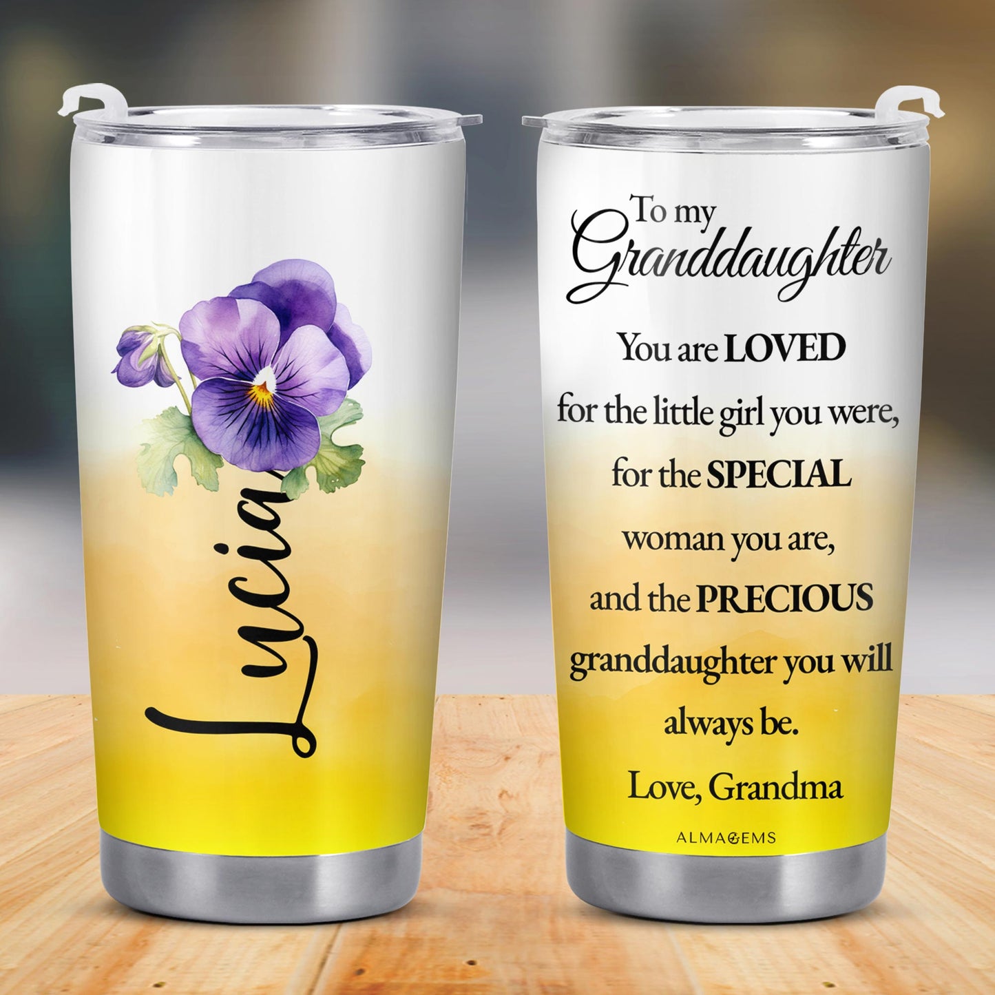 Love And Precious Words For Granddaughter With Flowers