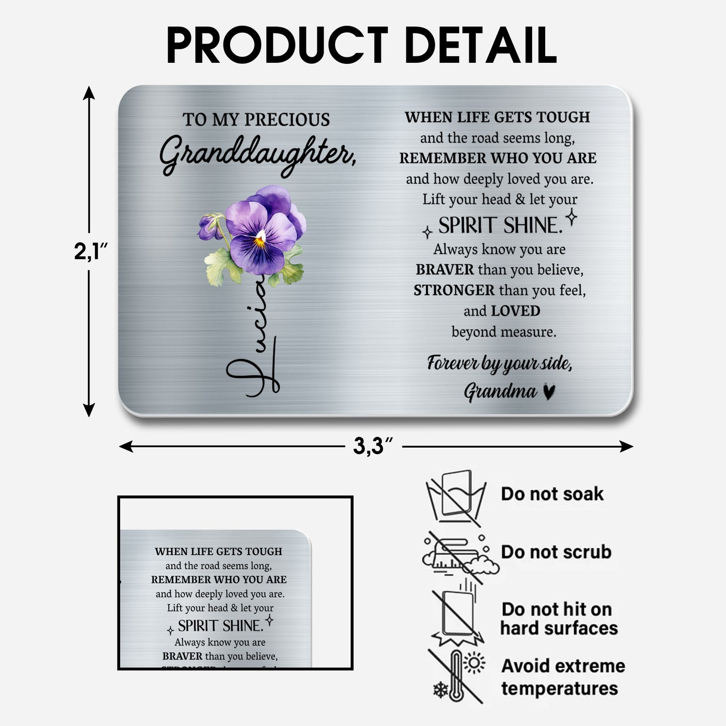 Heartfelt Message for Granddaughter with Violets