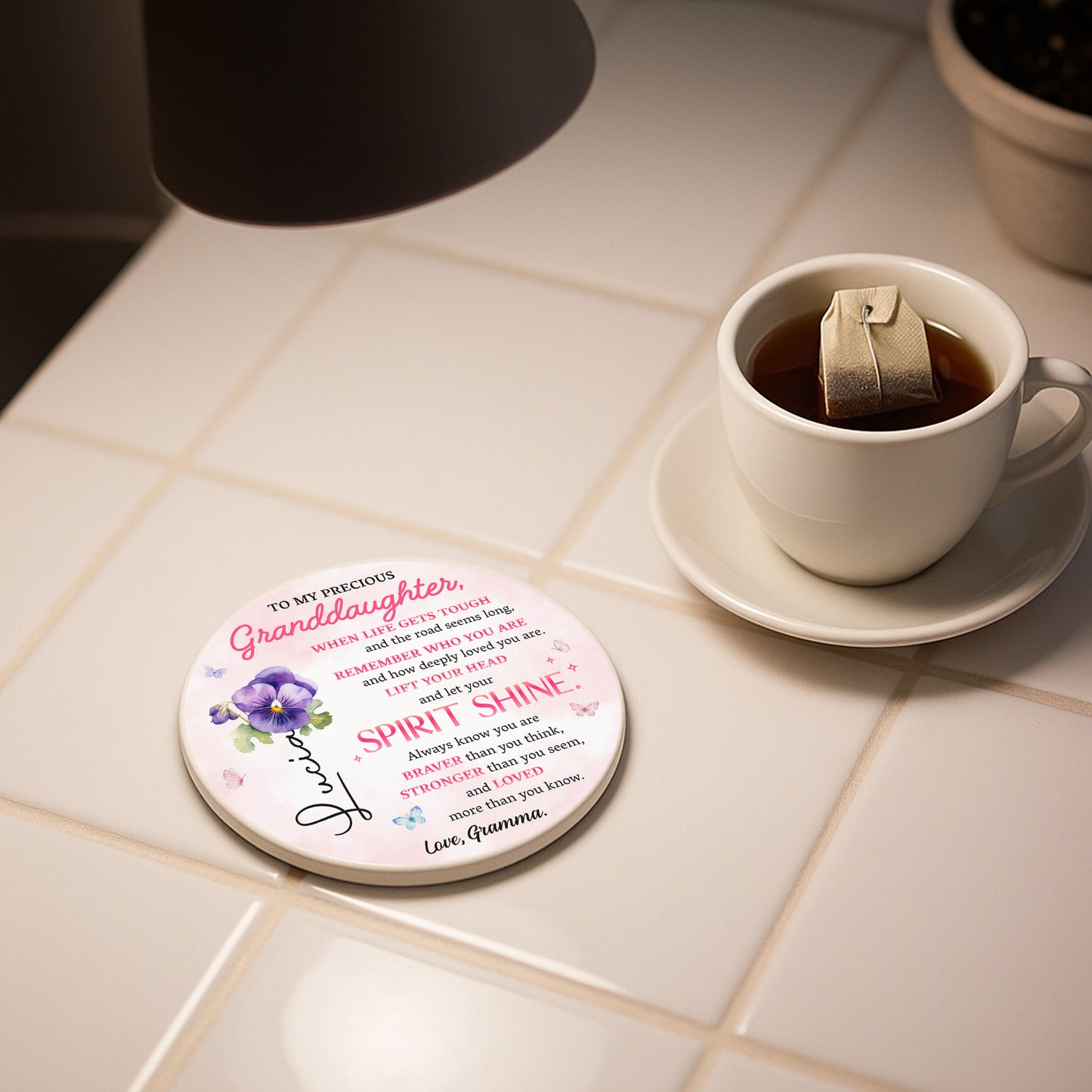 To My Precious Granddaughter, Remember How Brave, Flowers and Butterflies