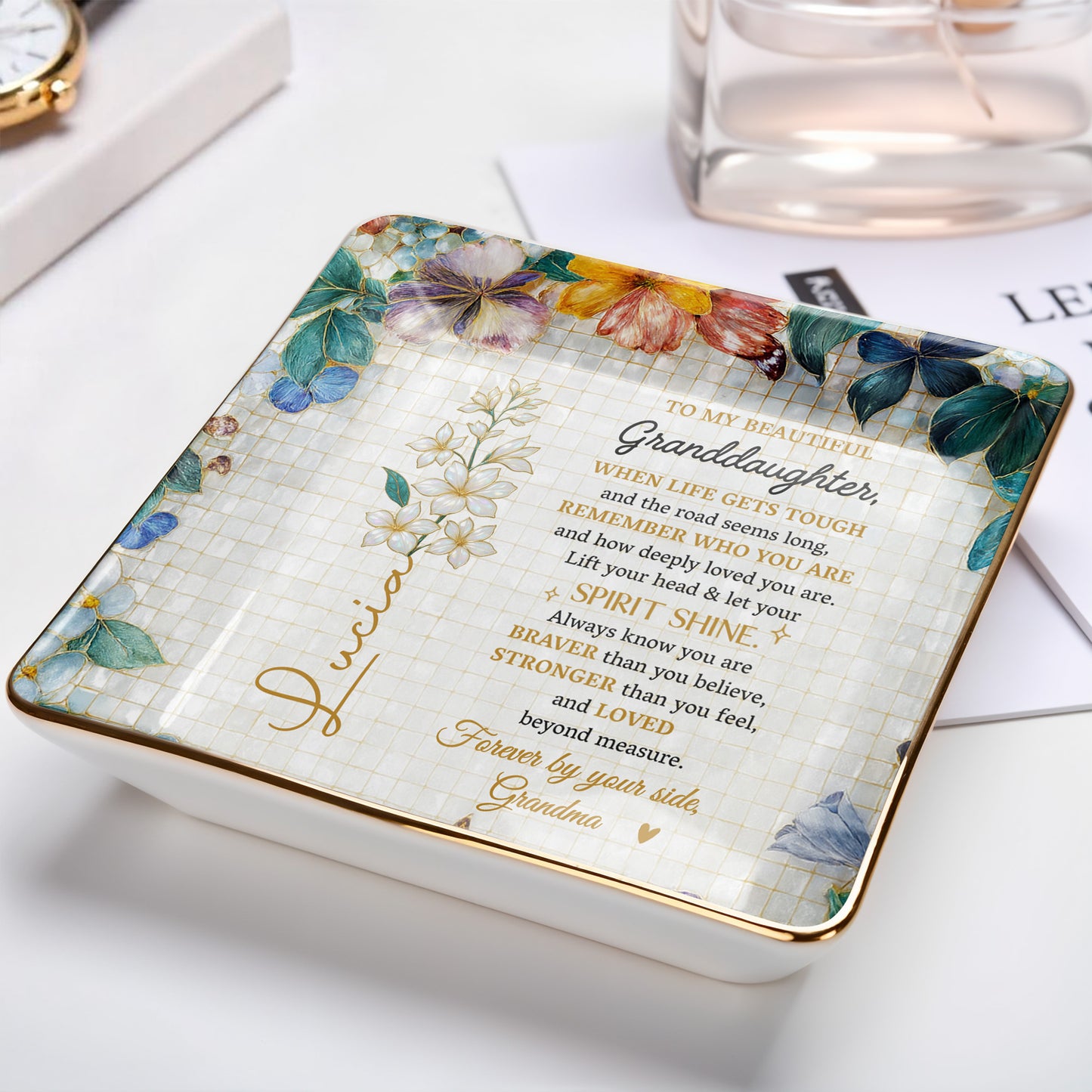 To My Beautiful Granddaughter, Flowers And Butterflies