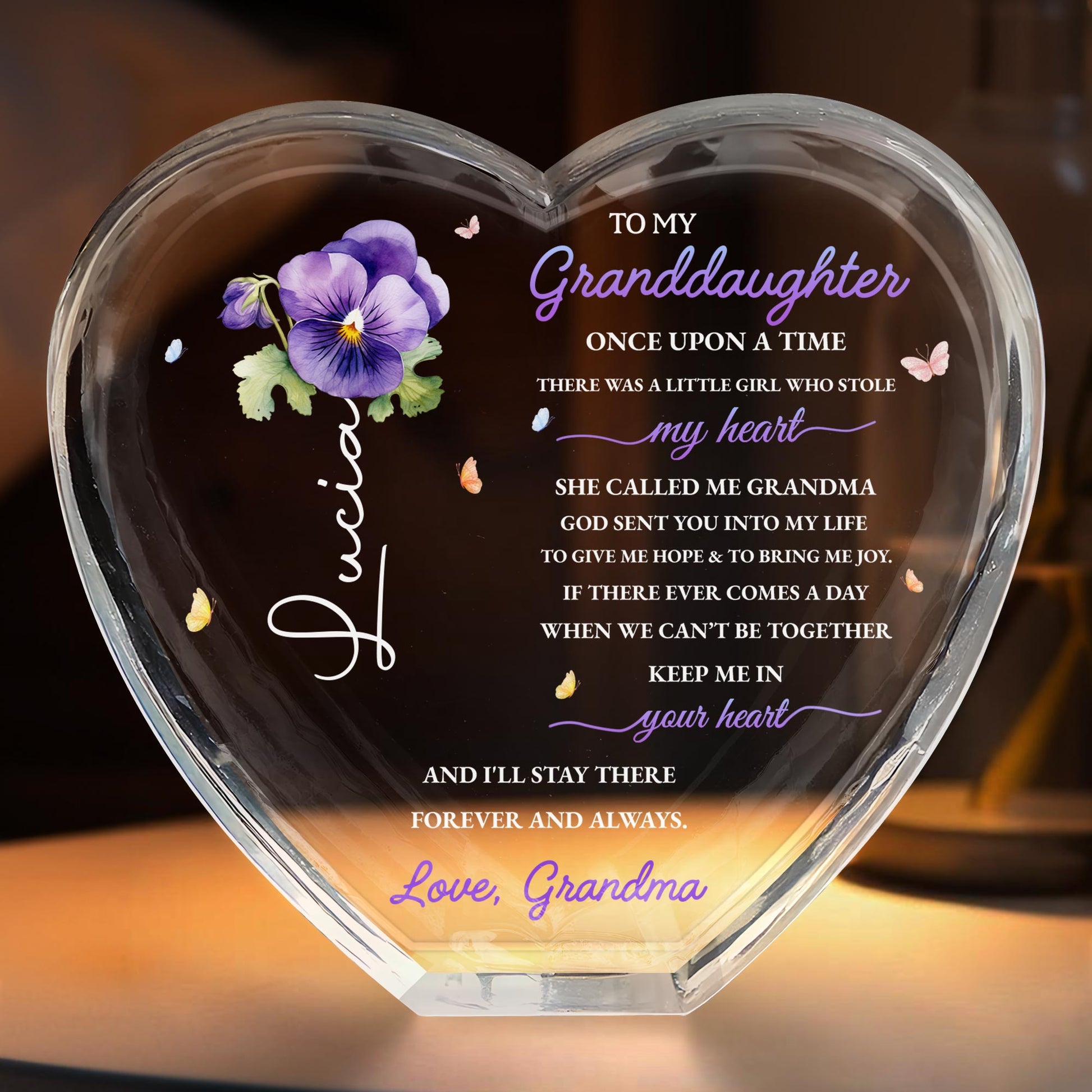 To My Granddaughter, Once Upon A Time, Heart, Flowers