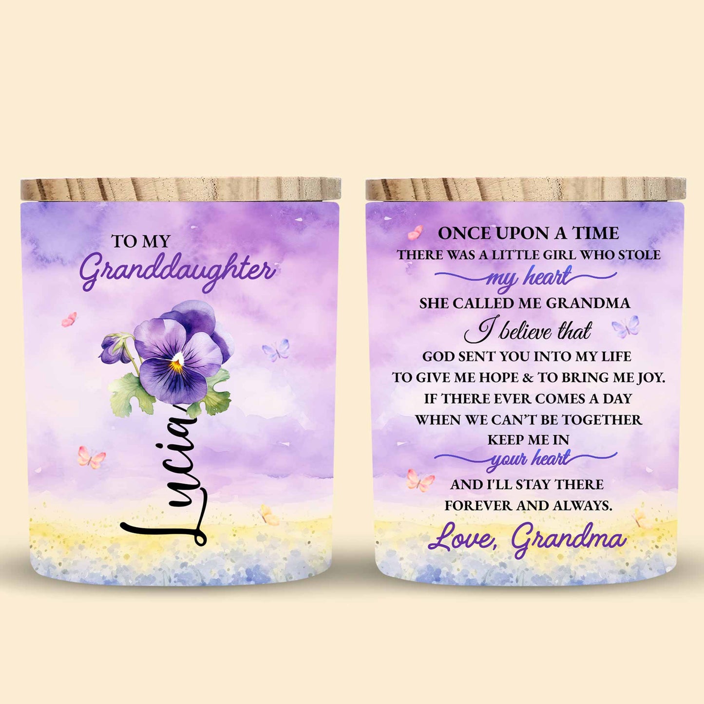 To My Granddaughter Butterfly And Floral Heartfelt Message