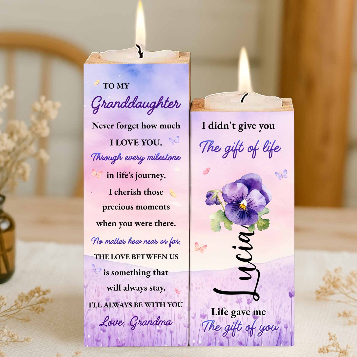 To My Granddaughter, Love Always Stays, Pansy Flowers