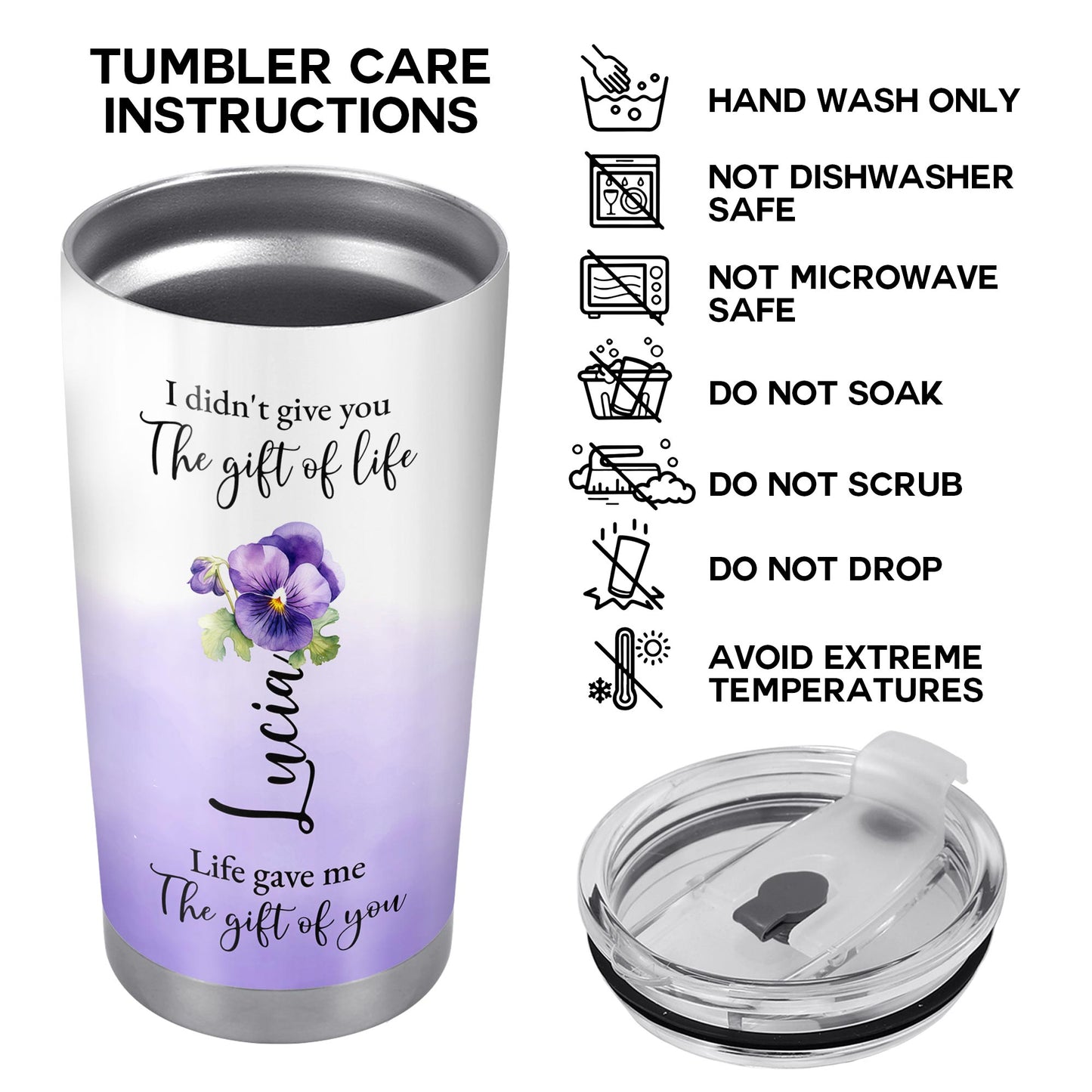 Gift of Life Granddaughter Love and Support Tumbler