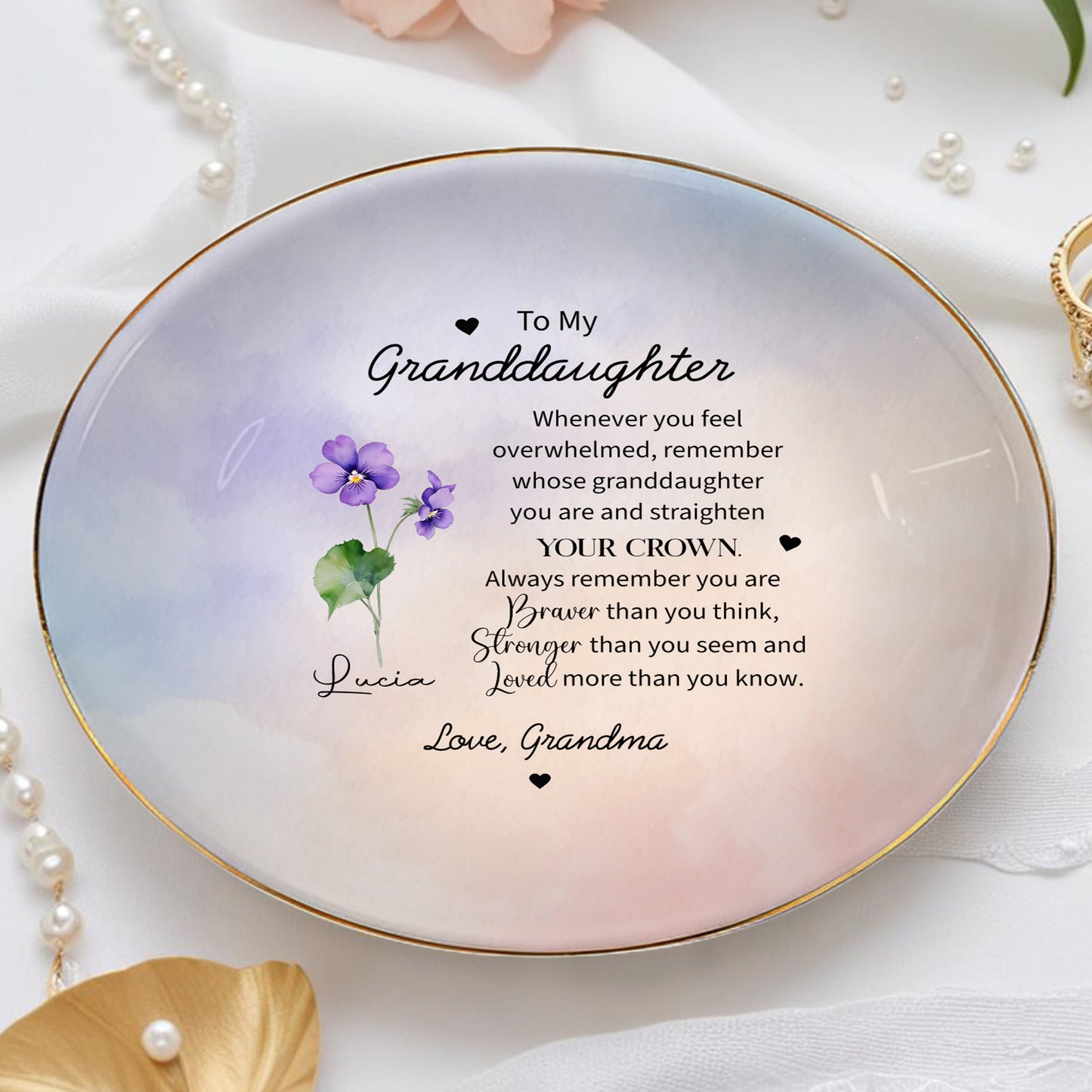 To My Granddaughter, Straighten Your Crown With Floral Design